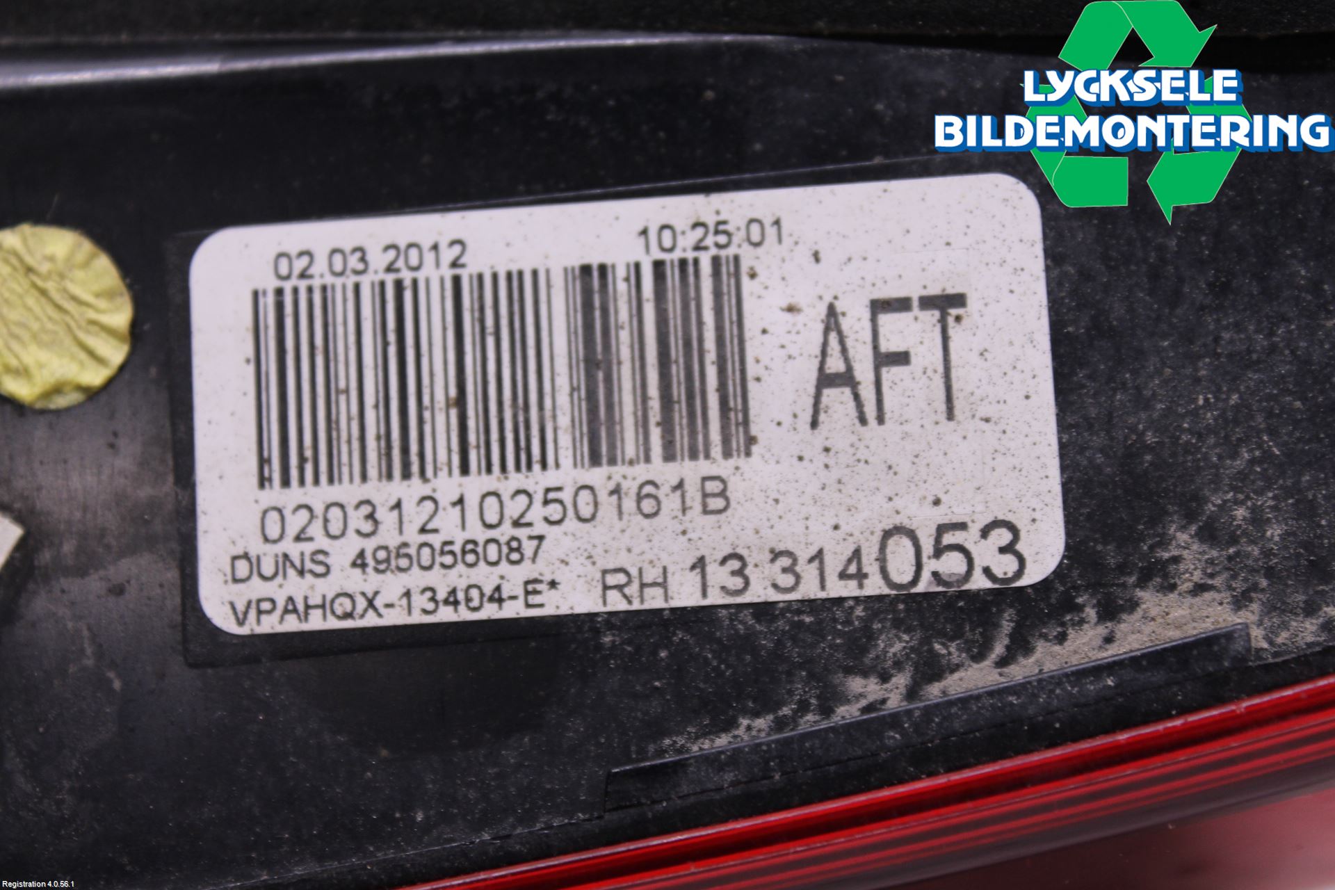 Opel ASTRA J 10-15 Bakljus Lucka Hö