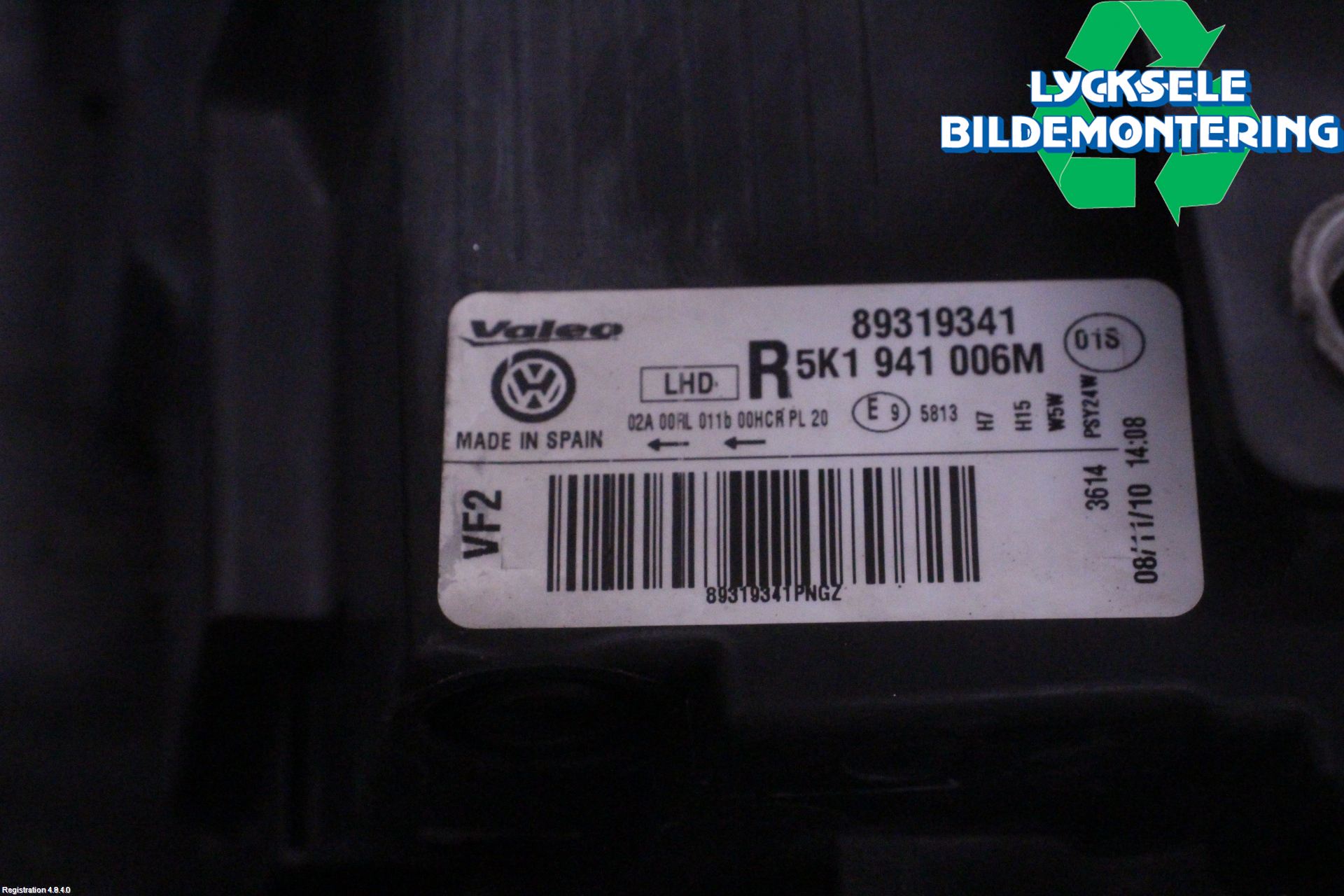 Volkswagen VW GOLF VI 09-13 Strålkastare Höger
