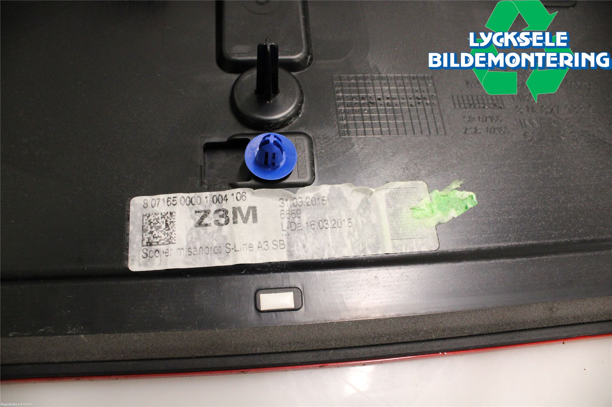 Audi A3/S3 8V 13-20 Spoiler Baklucka