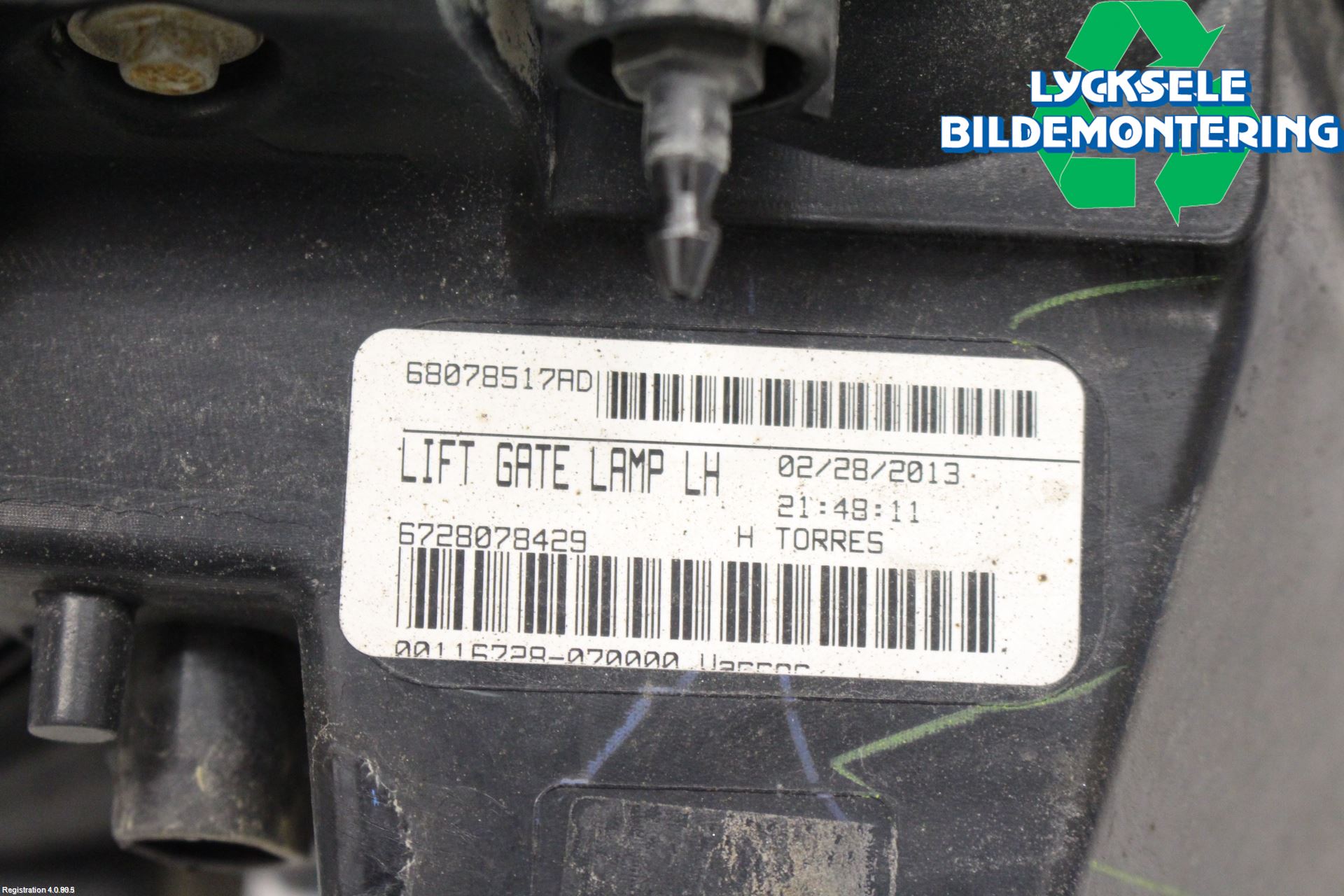 Fiat FREEMONT Bakljus Lucka Vä