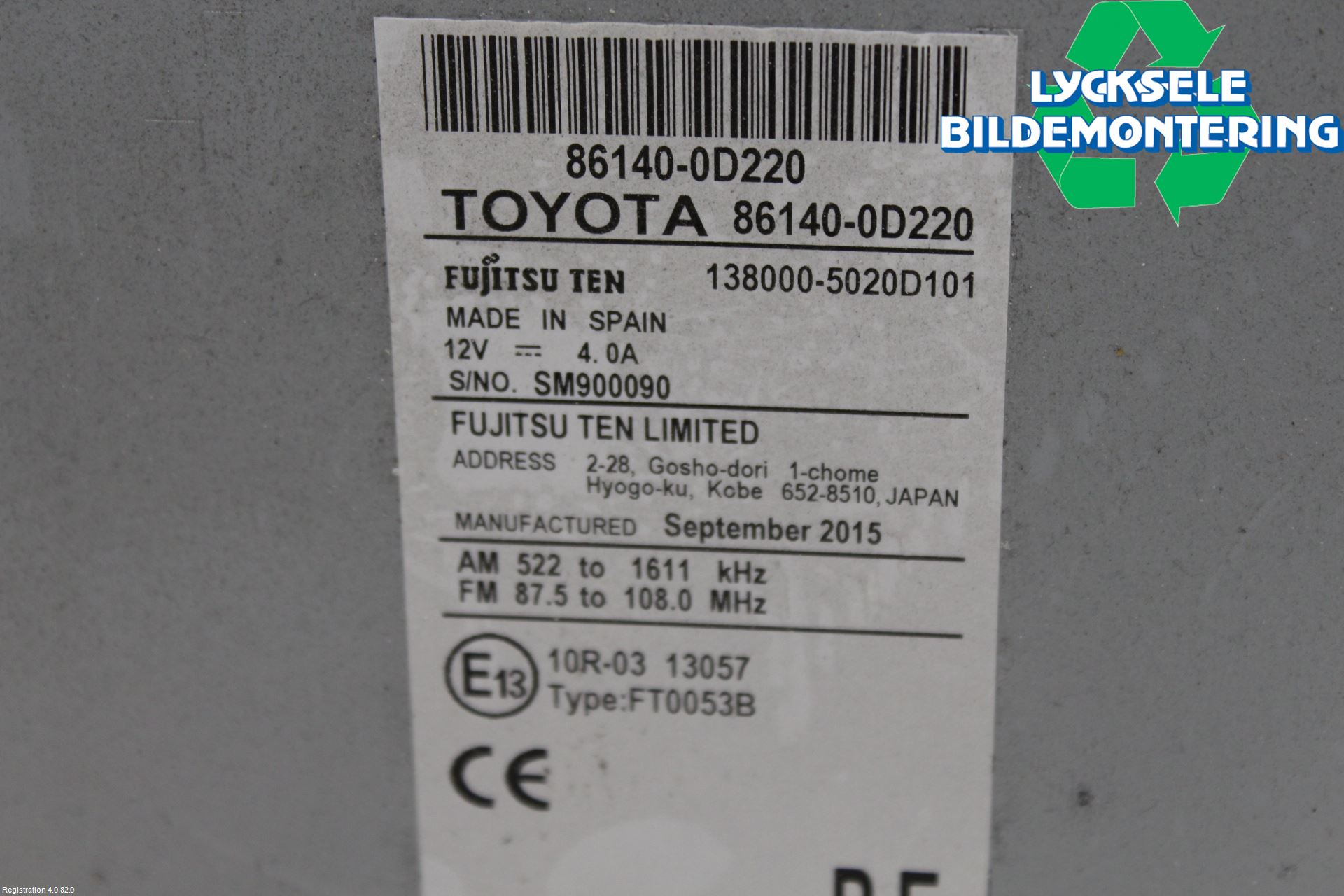 Toyota YARIS XP130 15-20 Cd Radio - Multimediapanel
