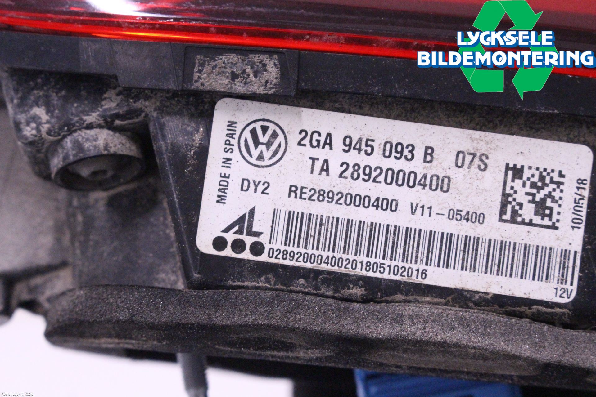 Volkswagen VW T-ROC 18- Bakljus Lucka Vä