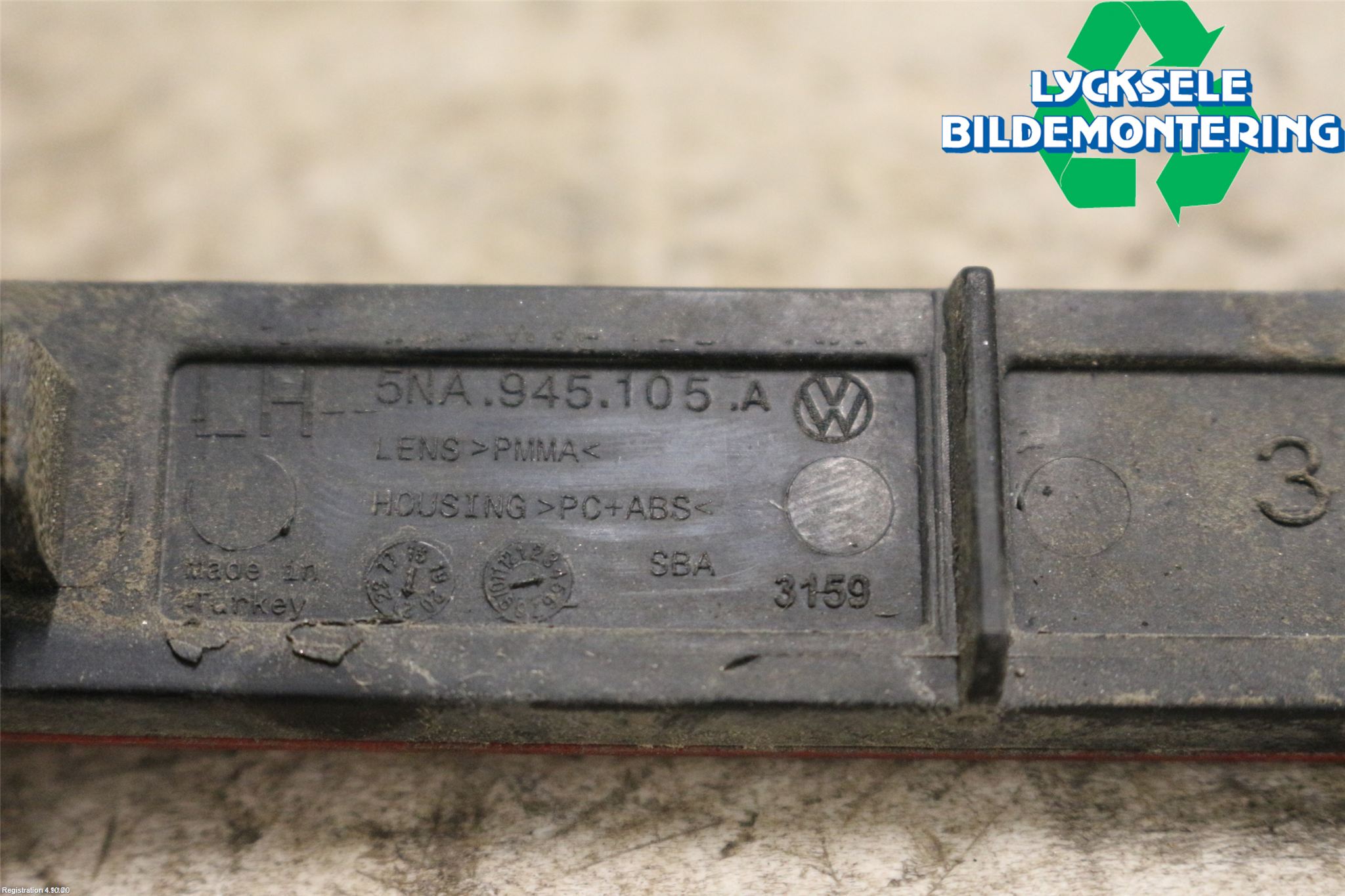 Volkswagen VW TIGUAN 16-24 Dimljus/Reflex Bak