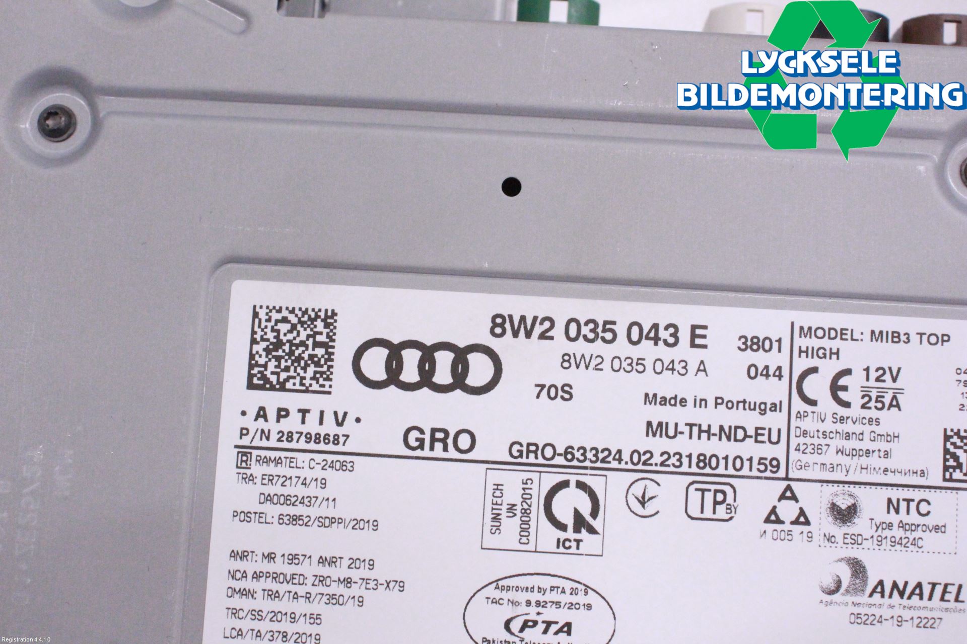 Audi A4/S4 B9 20- Styrenhet Multimedia