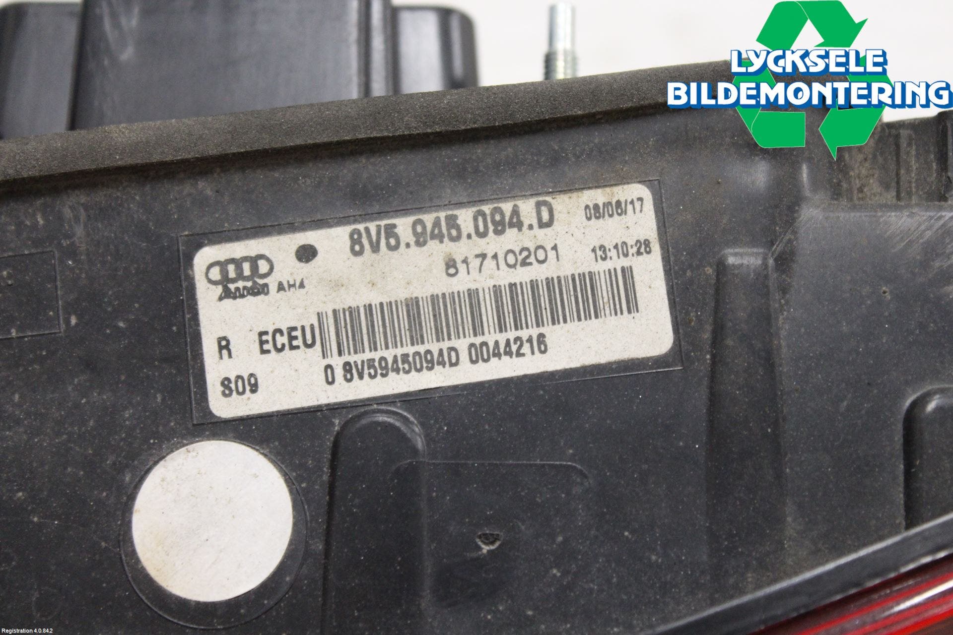 Audi A3/S3 8V 13-20 Bakljus Lucka Hö