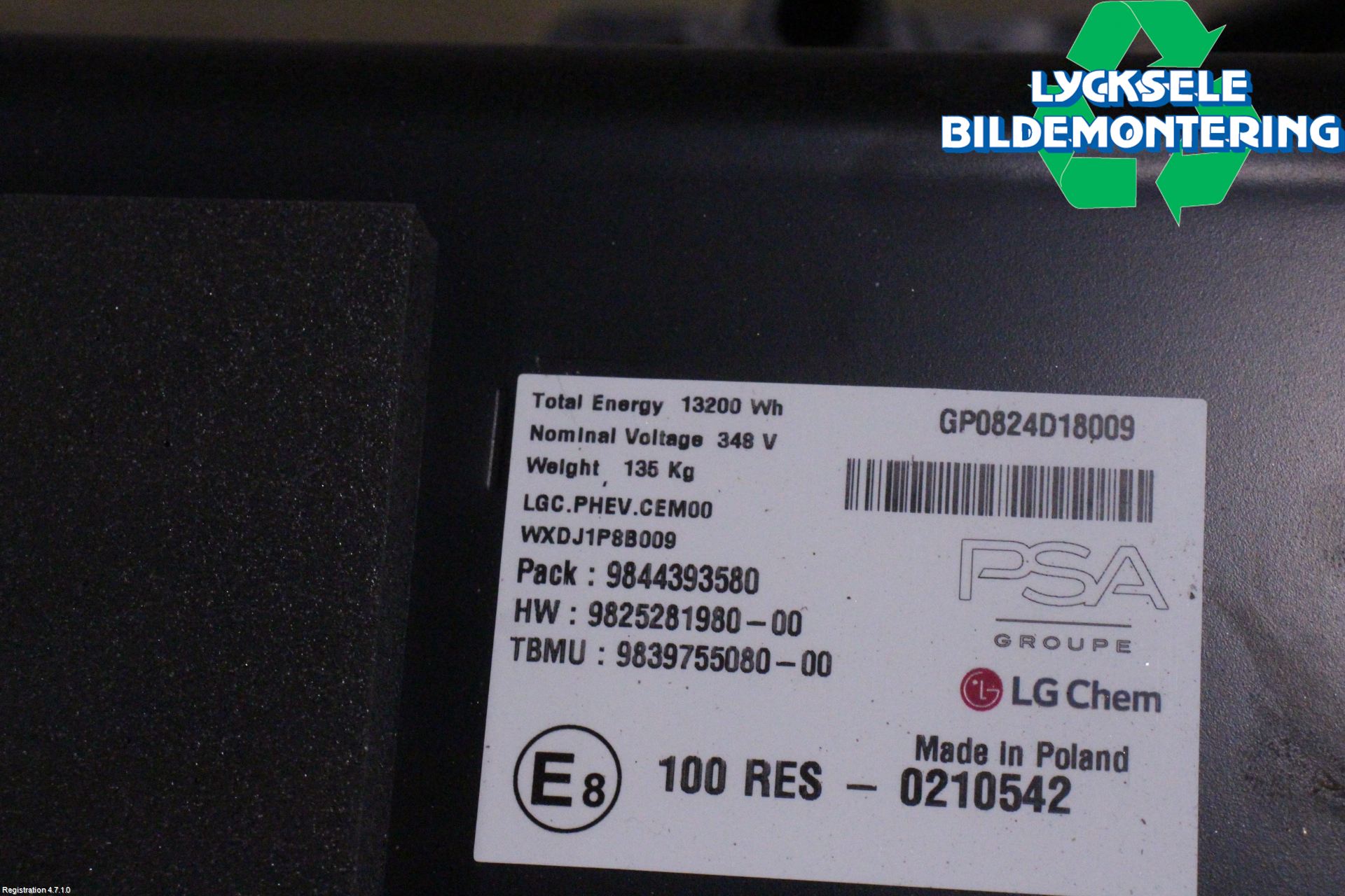 Peugeot 3008 17-24 Batteri Högspänning