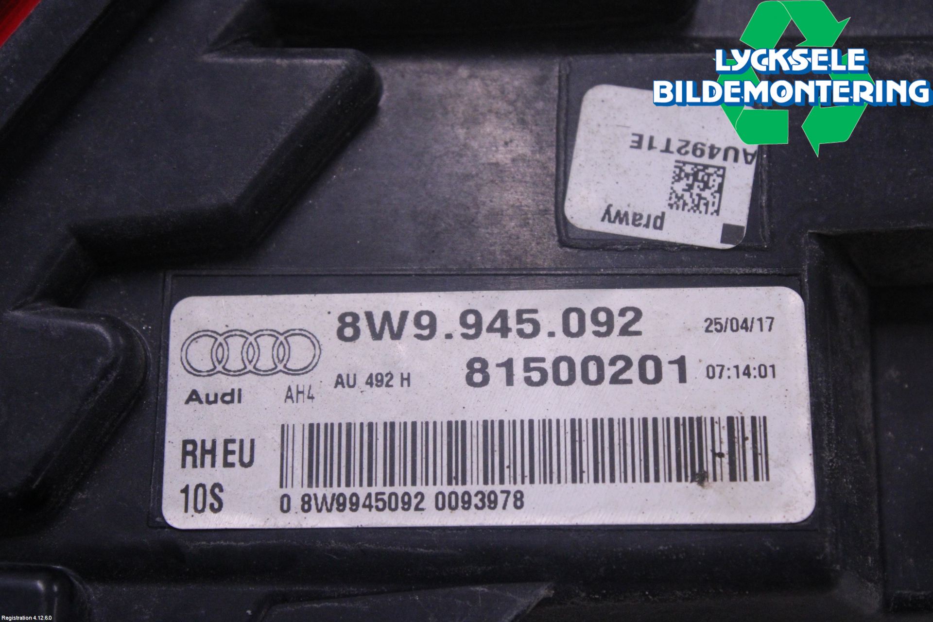 Audi A4/S4 B9 16-19 Bakljus Höger