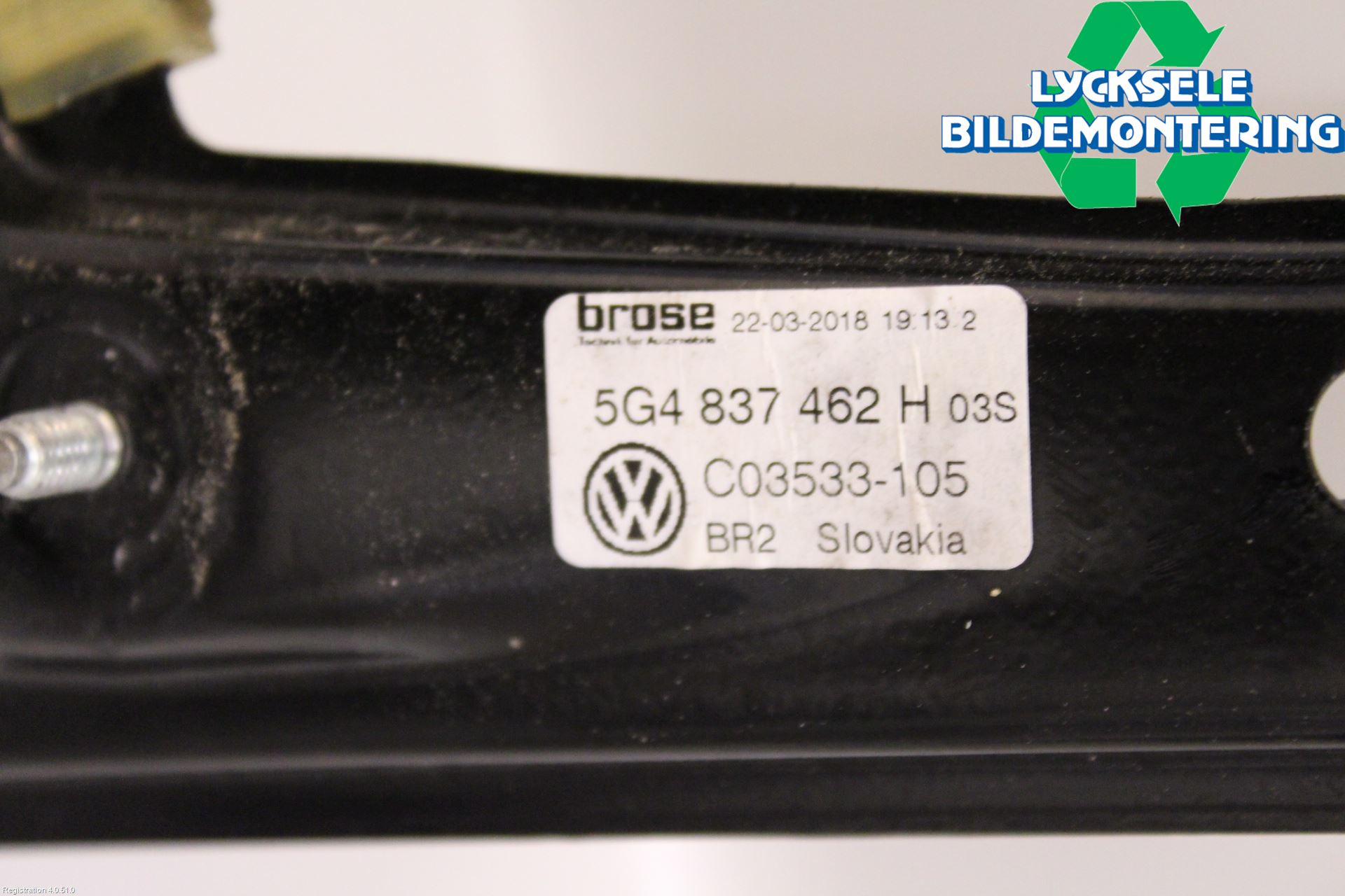 Volkswagen VW GOLF / E-GOLF VII 13-20 Fönsterhissmekanism