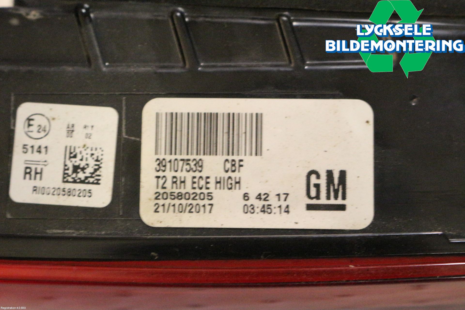 Opel INSIGNIA 17- Bakljus Lucka Hö