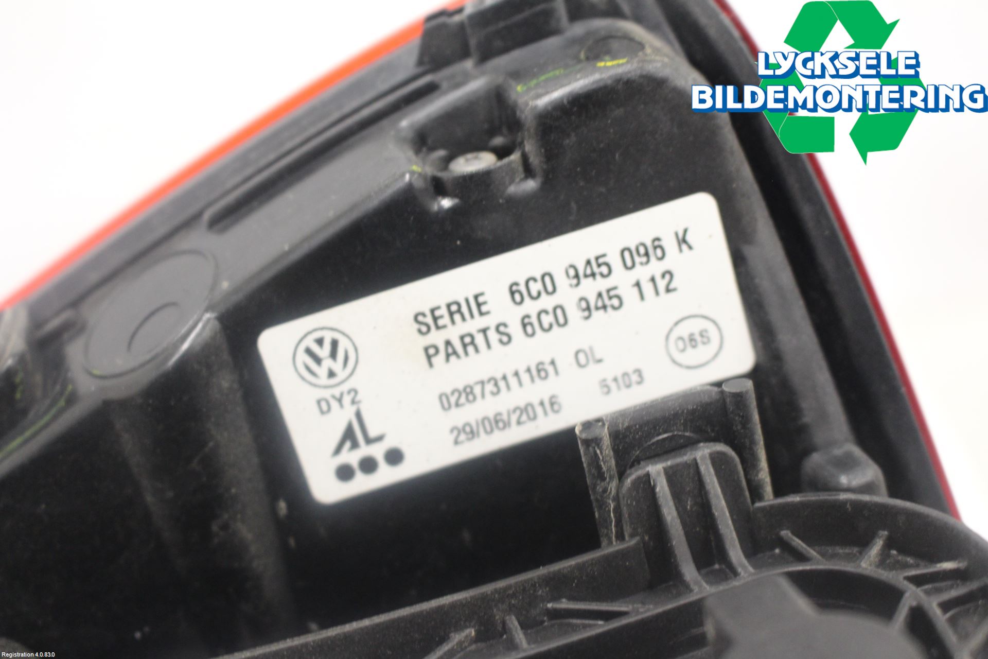 Volkswagen VW POLO 10-17 Bakljus Höger