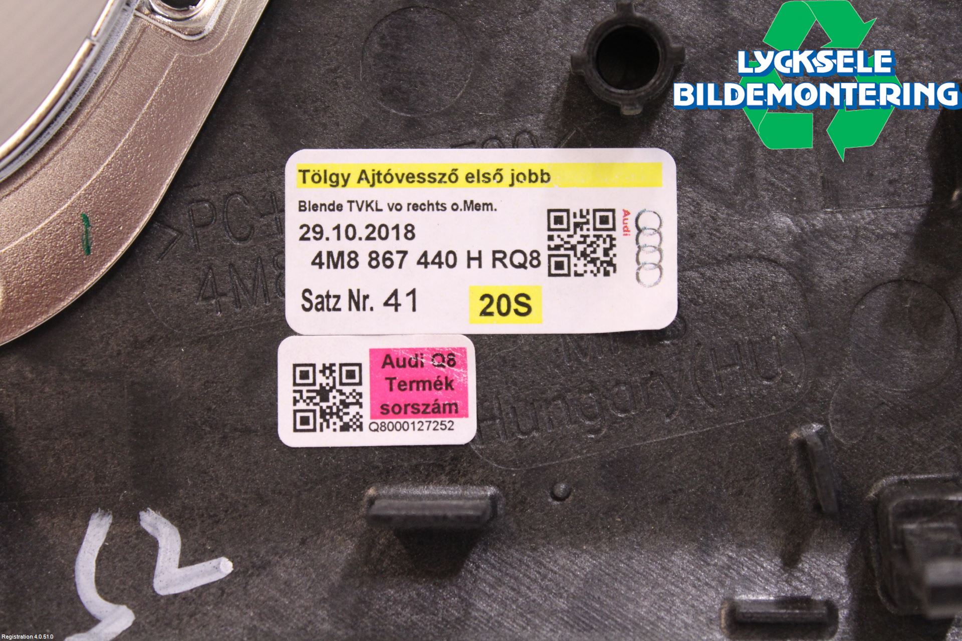 Audi Q8/SQ8 4M 19- Dörrhandtag Inre Hö