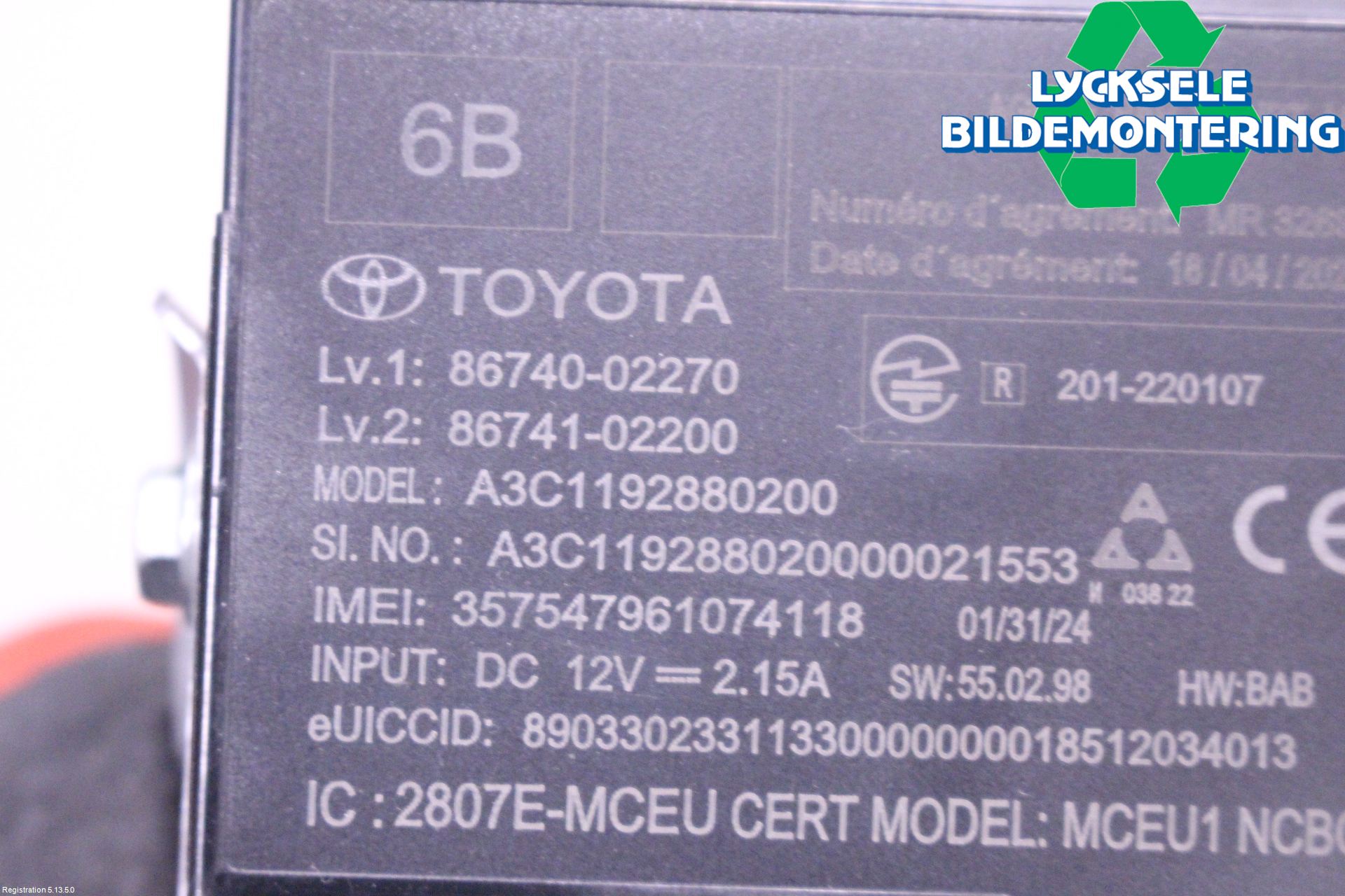 Toyota COROLLA 19- Styrenhet Övrigt
