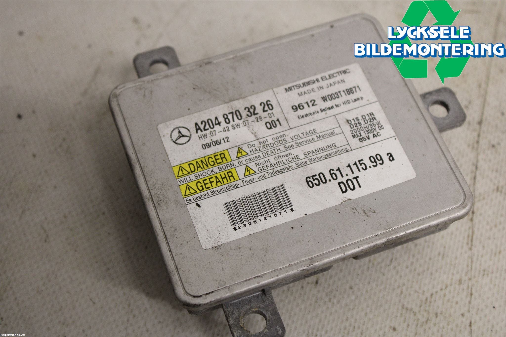 Mercedes-Benz MB GLK-KLASS (X204) 08-16 Styrenhet Strålkastare