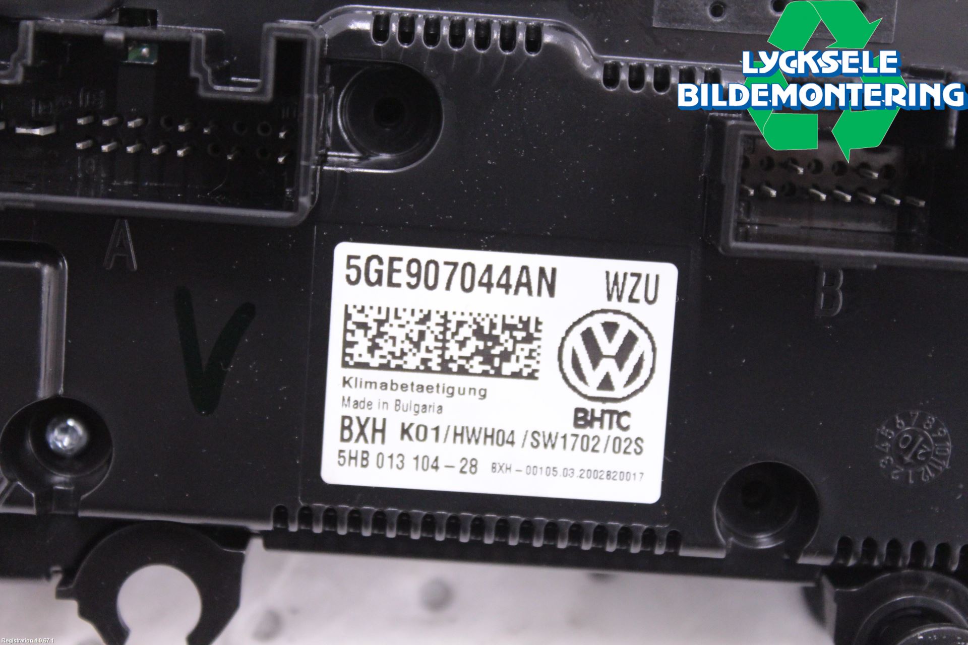 Volkswagen VW GOLF / E-GOLF VII 13-20 Ac Styrenhet Ac Manöveren