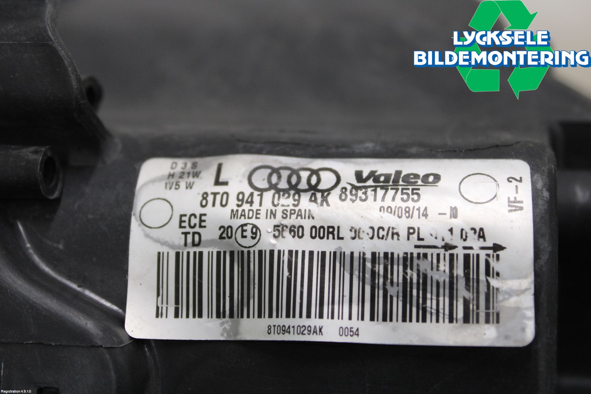 Audi A5 07-16 Strålkastare Vänster