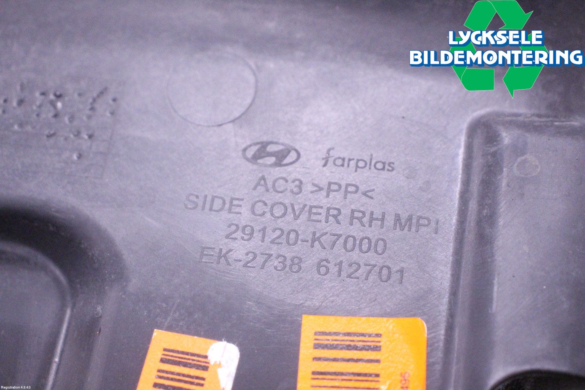 Hyundai i10 LA 20- Hasplåt Plåt-Plast