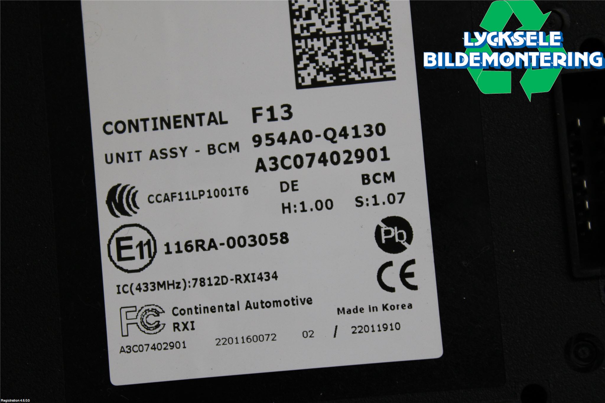 Kia NIRO (DE) 17-22 Styrenhet Övrigt