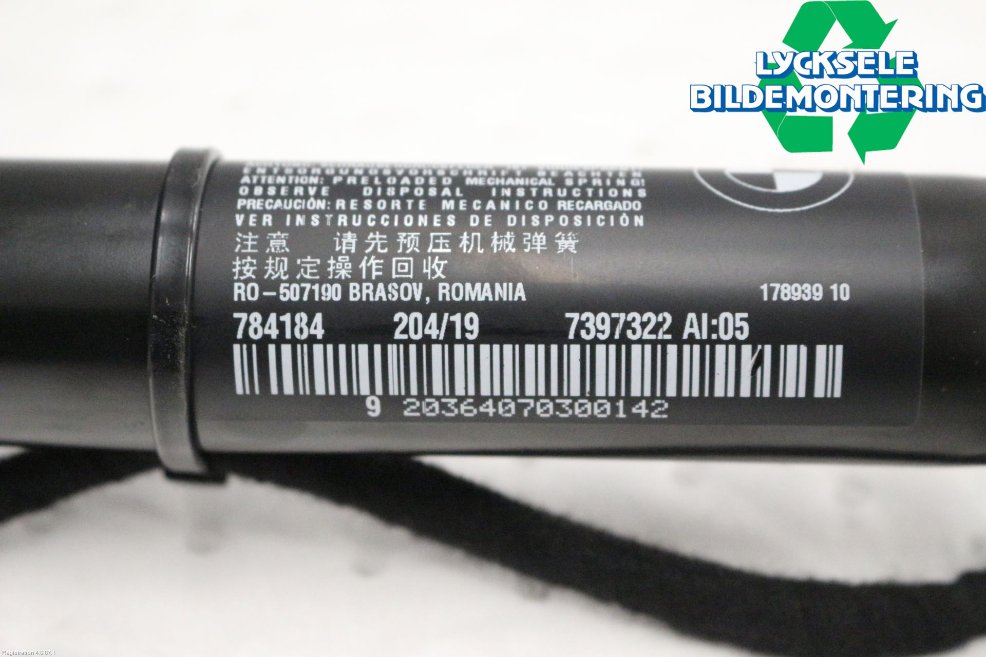 BMW X3 G01 18- Gasfjäder Baklucka