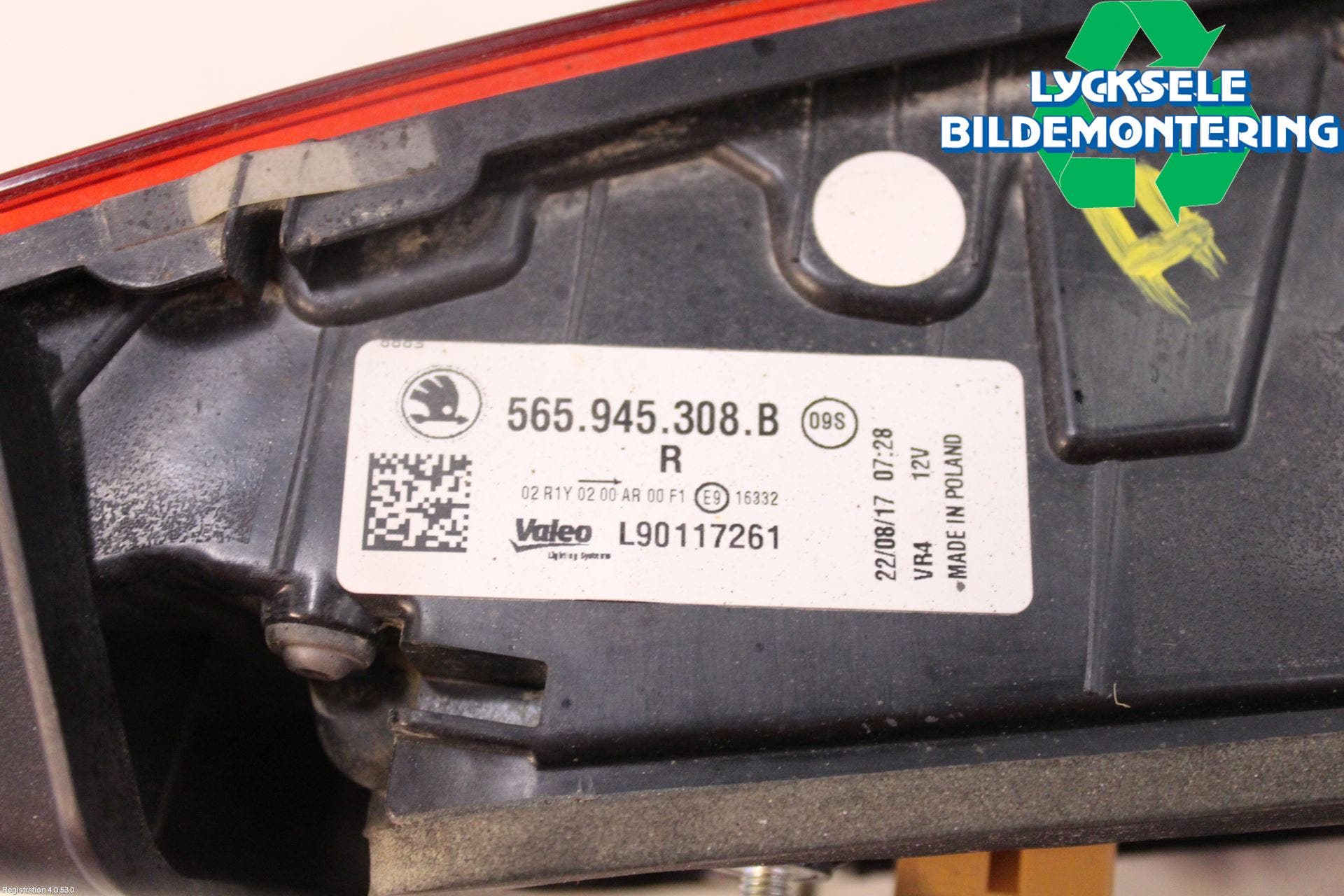 Skoda KODIAQ 17-24 Bakljus Lucka Hö