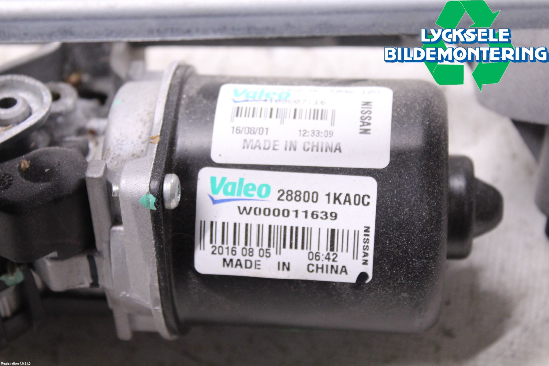 Nissan JUKE 14-19 Torkarmotor Vindruta
