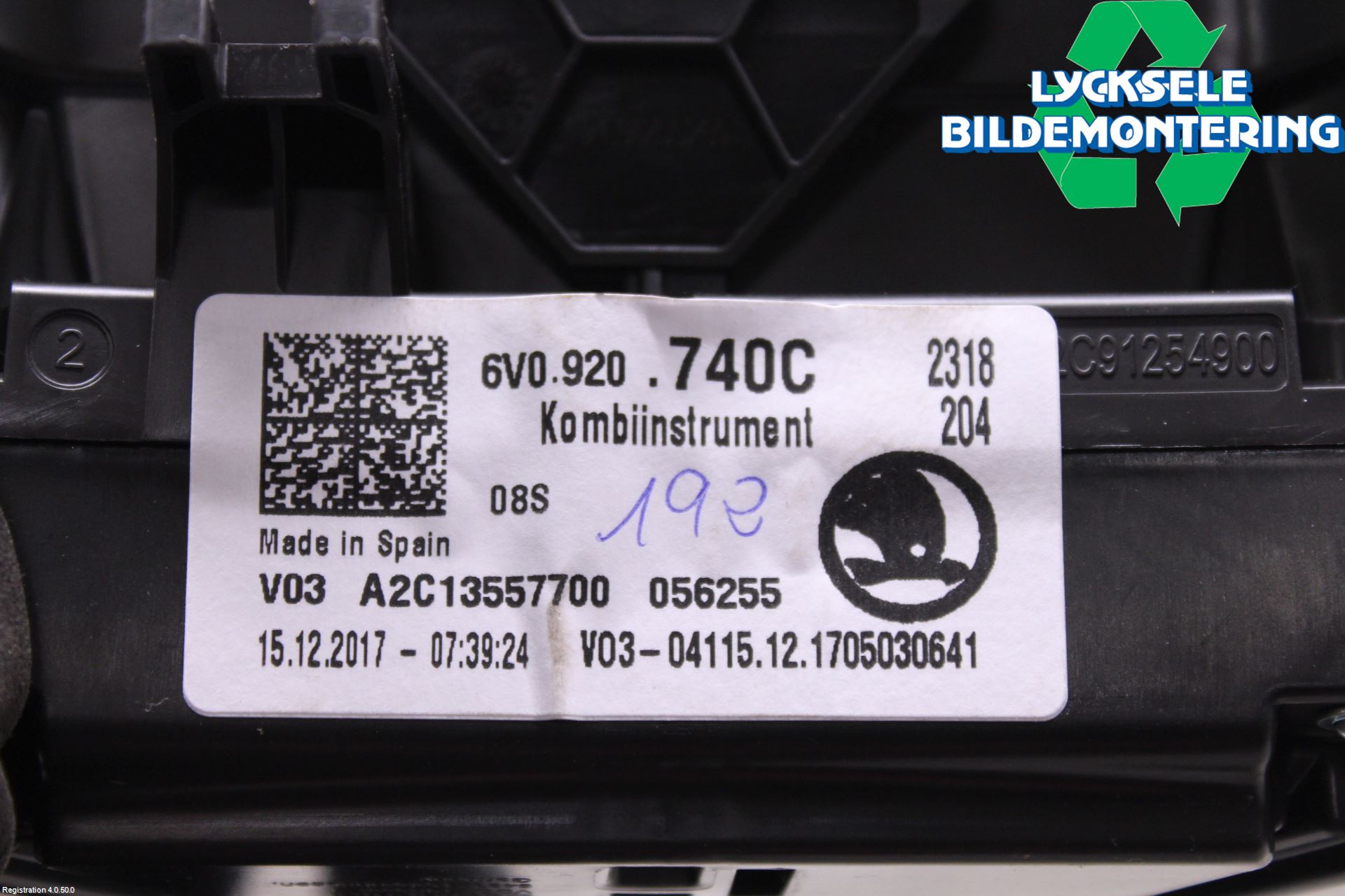 Skoda FABIA 15-21 Instrument Komb