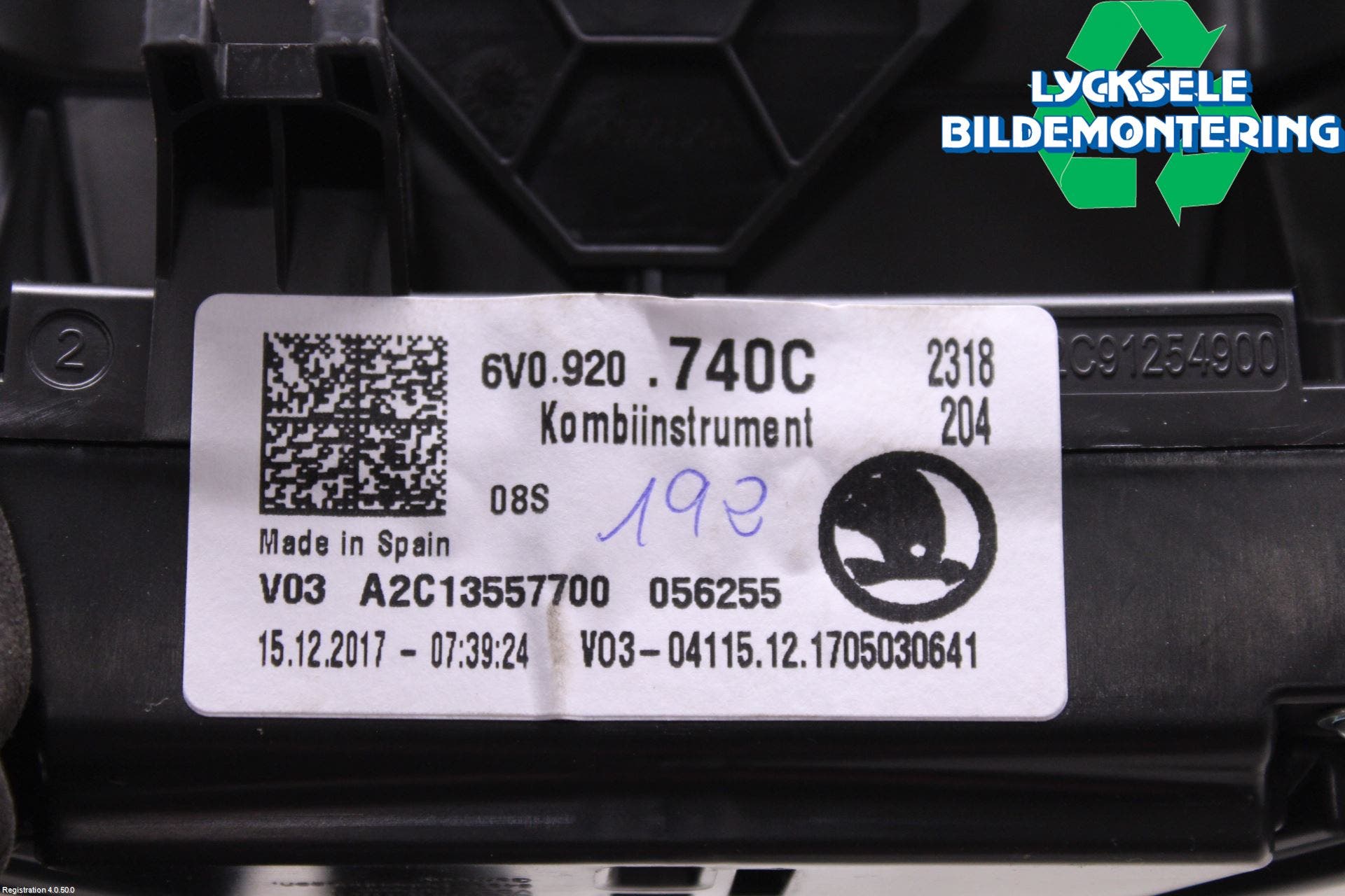 Skoda FABIA 15-21 Instrument Komb