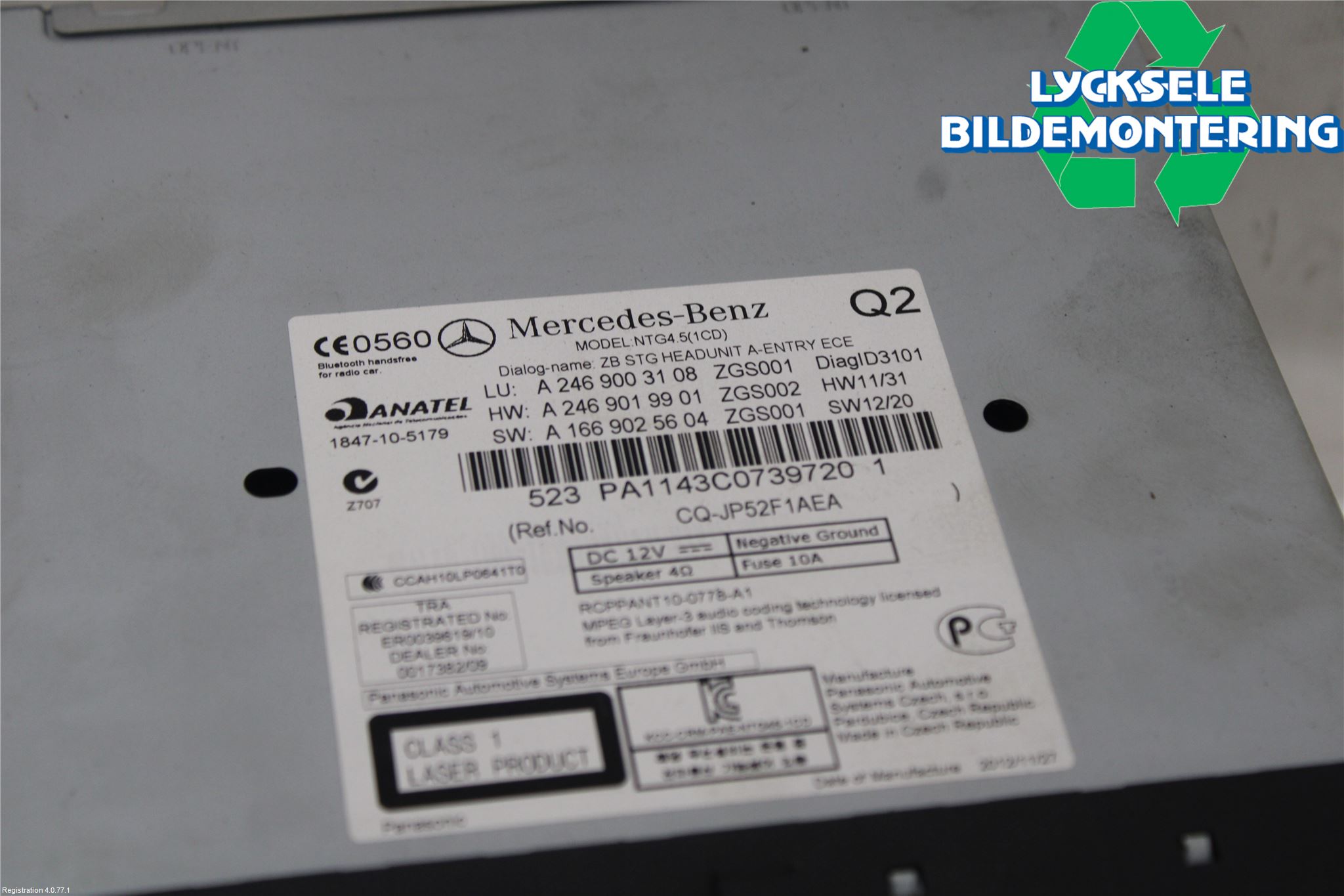 Mercedes-Benz MB B-KLASS (W246/W242) 12-19 Cd Radio - Multimediapanel