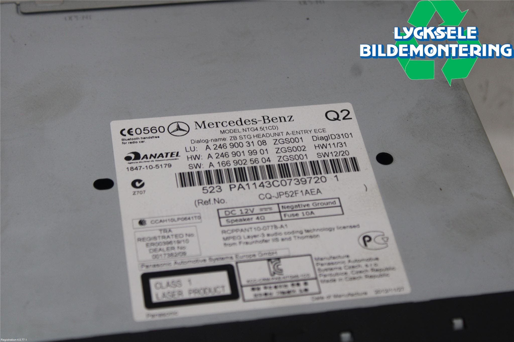 Mercedes-Benz MB B-KLASS (W246/W242) 12-19 Cd Radio - Multimediapanel