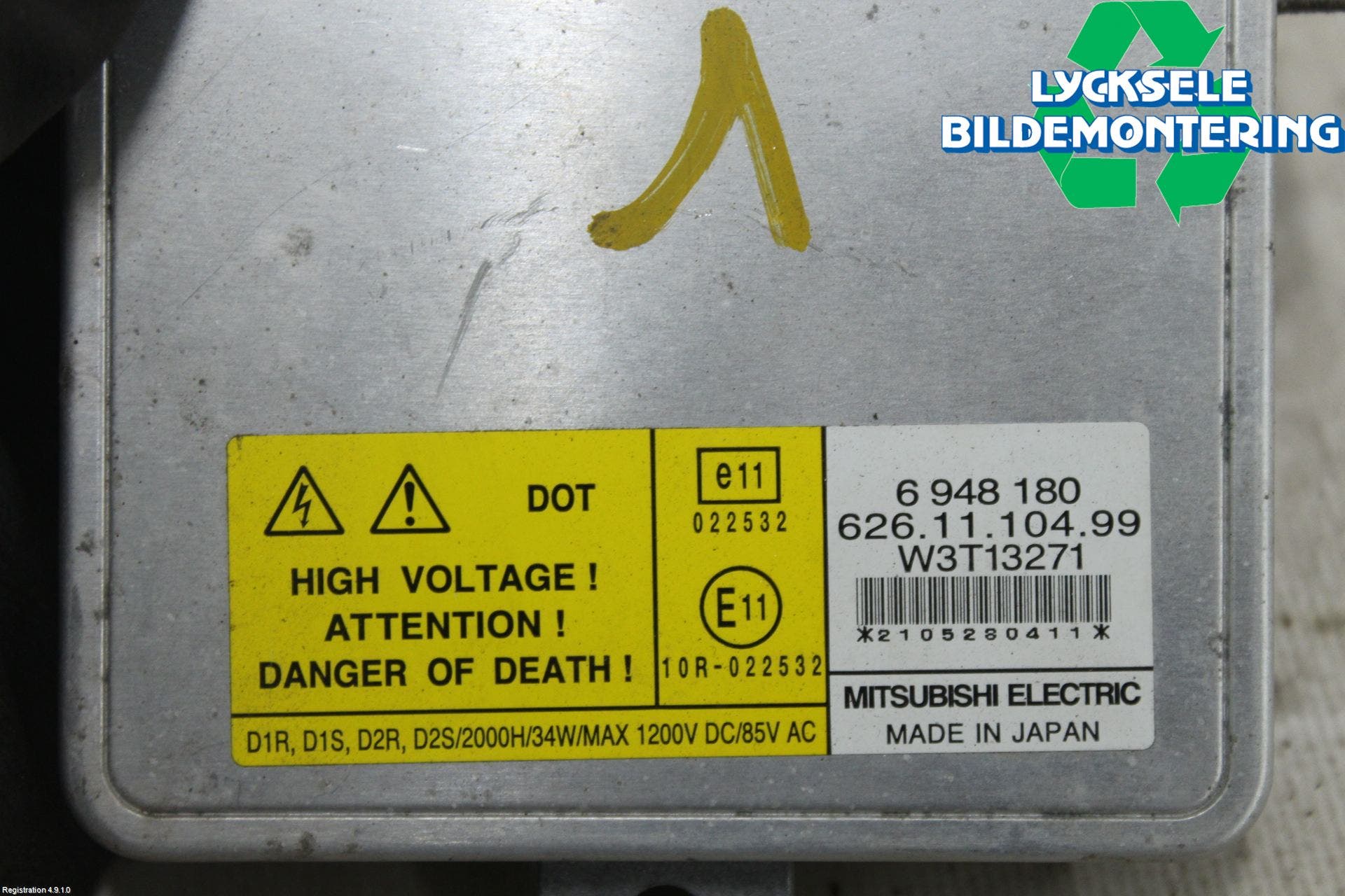 Volvo V70 08-13 Styrenhet Strålkastare