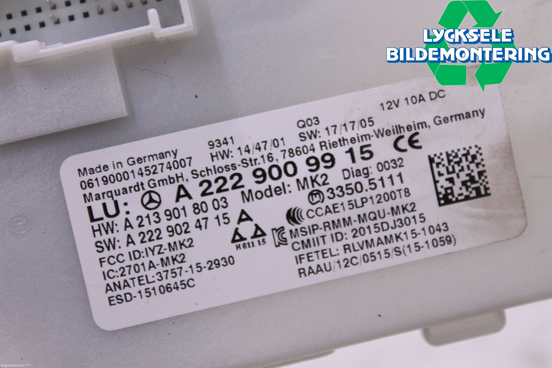 Mercedes-Benz MB C-KLASS (W205) 14-21 Styrenhet Nyckellöst System