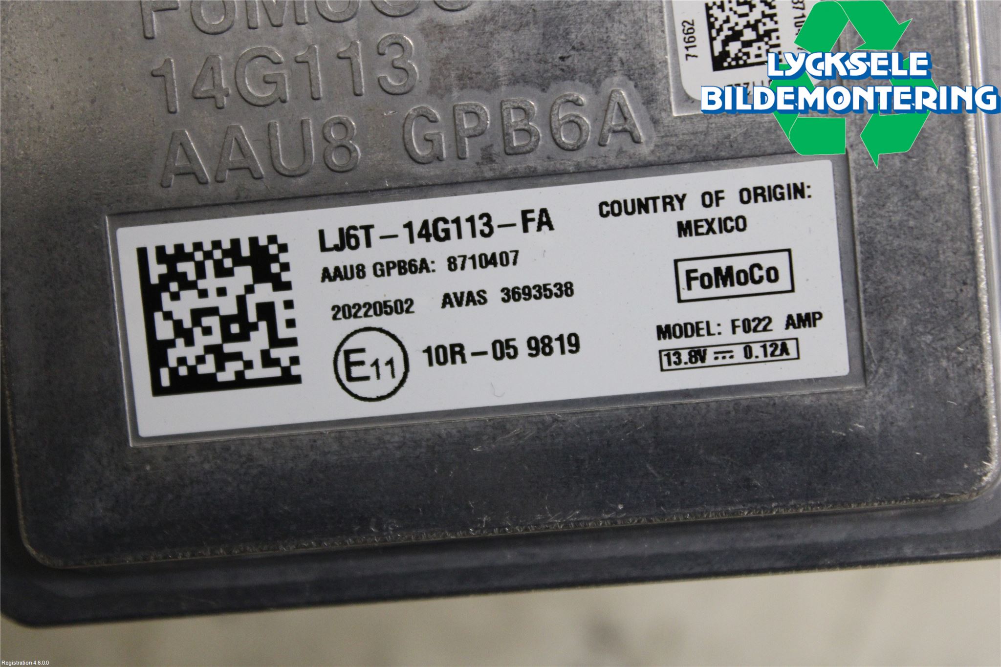 Ford KUGA/KUGA PHEZ/FHEV 20- Sensor Aktivt Kollisionsskydd