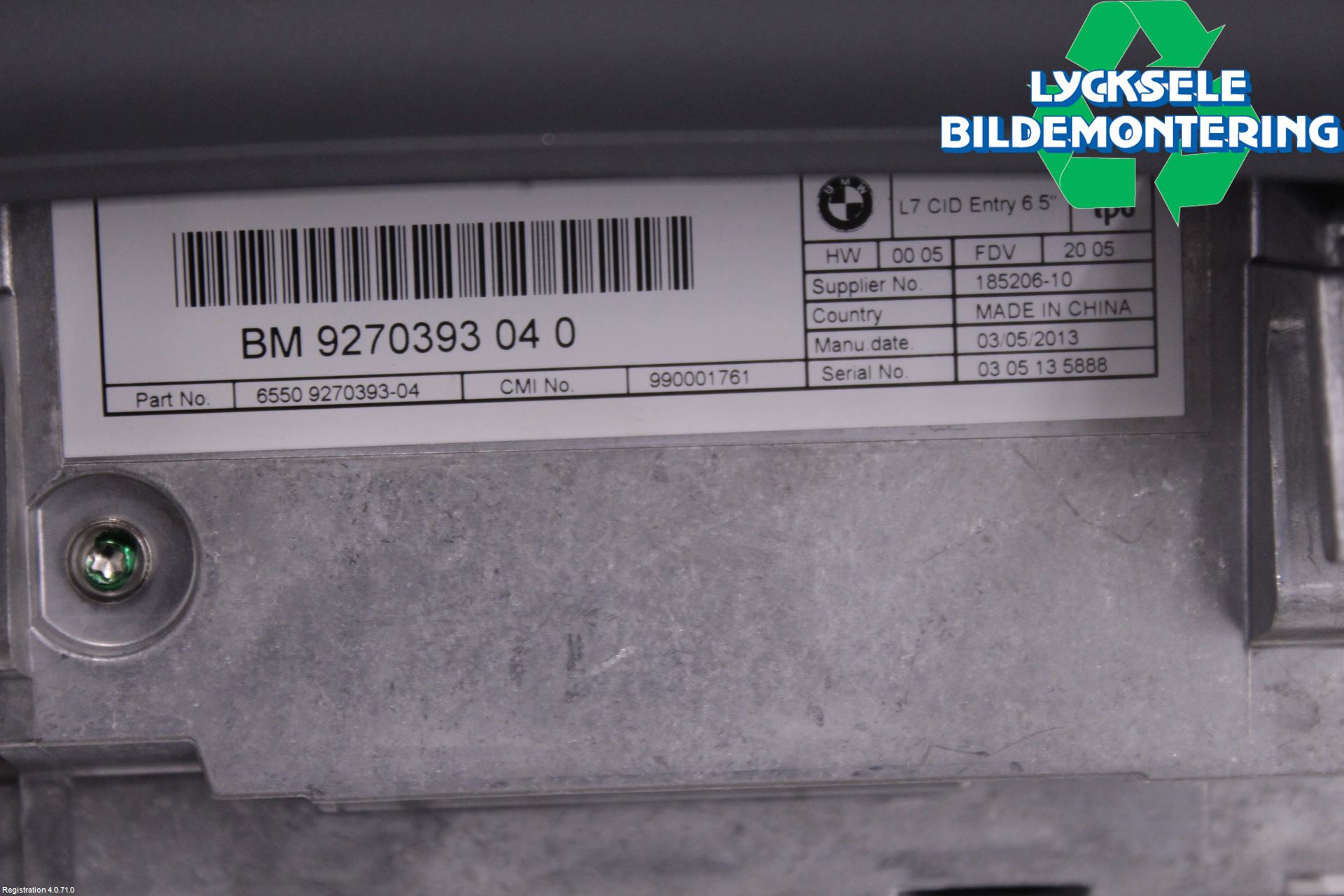 BMW 3 F30/F31/F80 12-19 Bildskärm