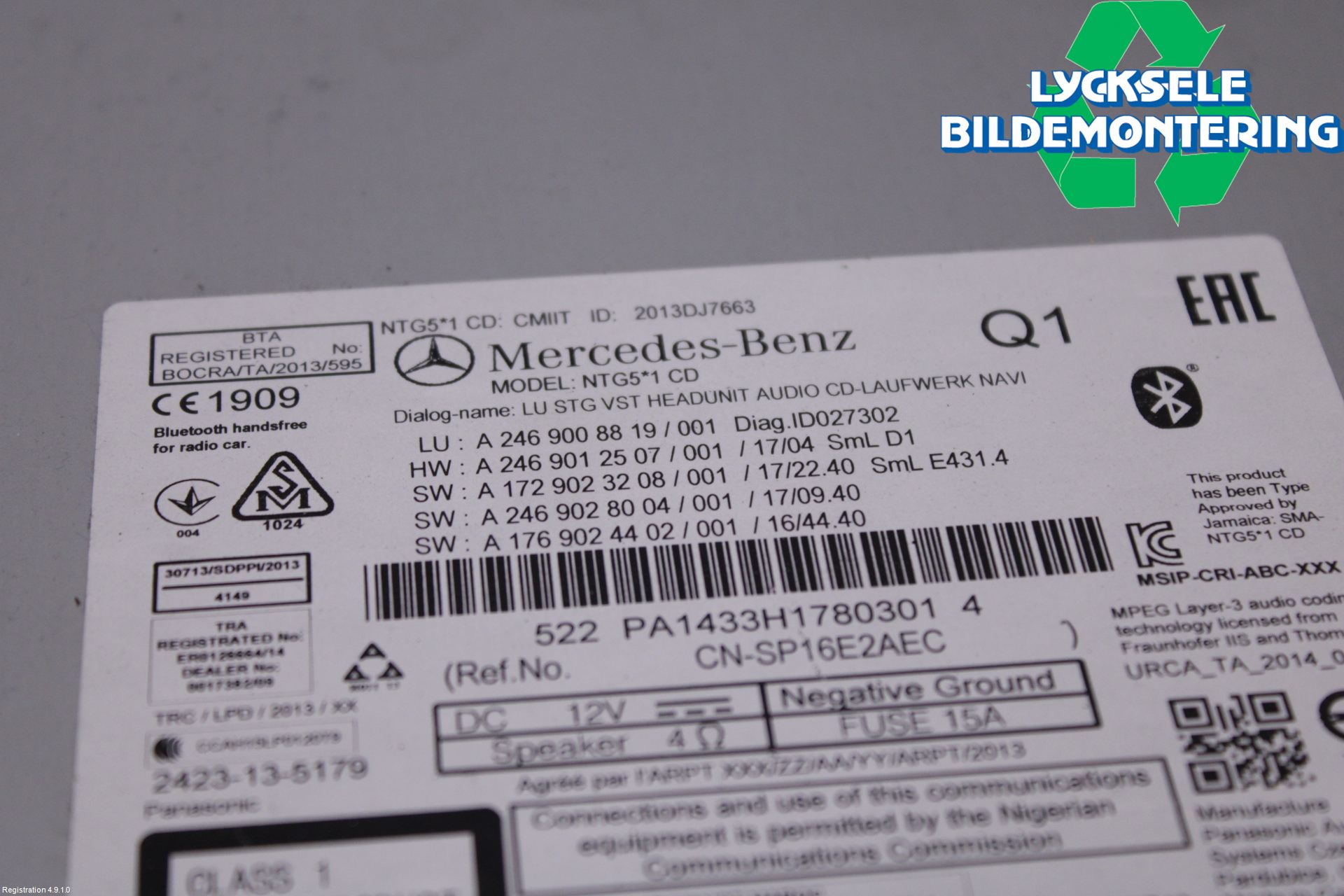 Mercedes-Benz MB CLA-KLASS (C117/X117) 13-19 Cd Radio - Multimediapanel