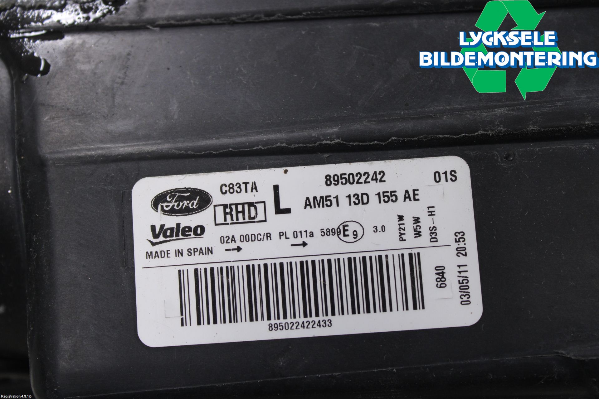 Ford C-MAX II  11-14 Strålkastare Vänster