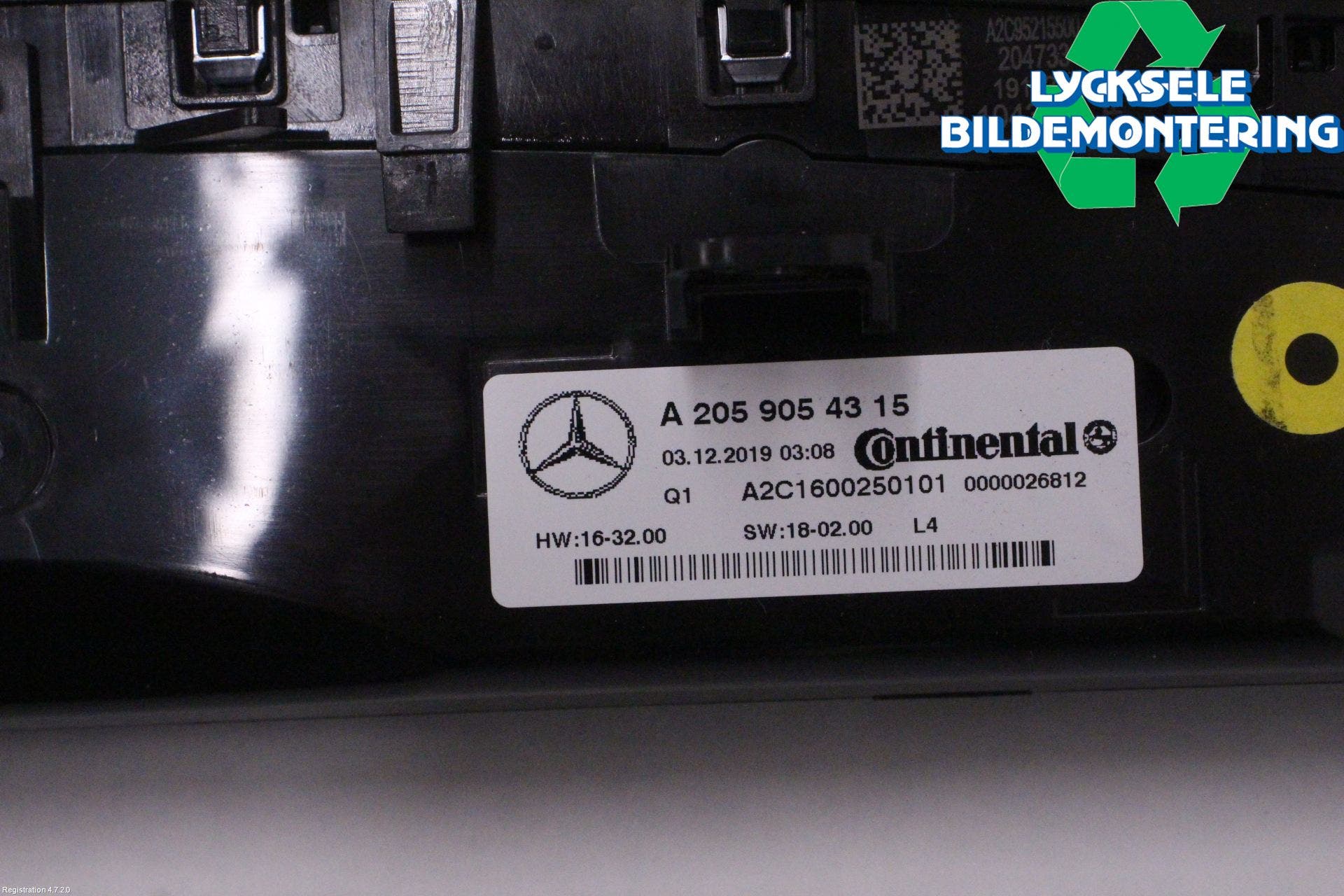 Mercedes-Benz MB C-KLASS (W205) 14-21 Ac Styrenhet Ac Manöveren