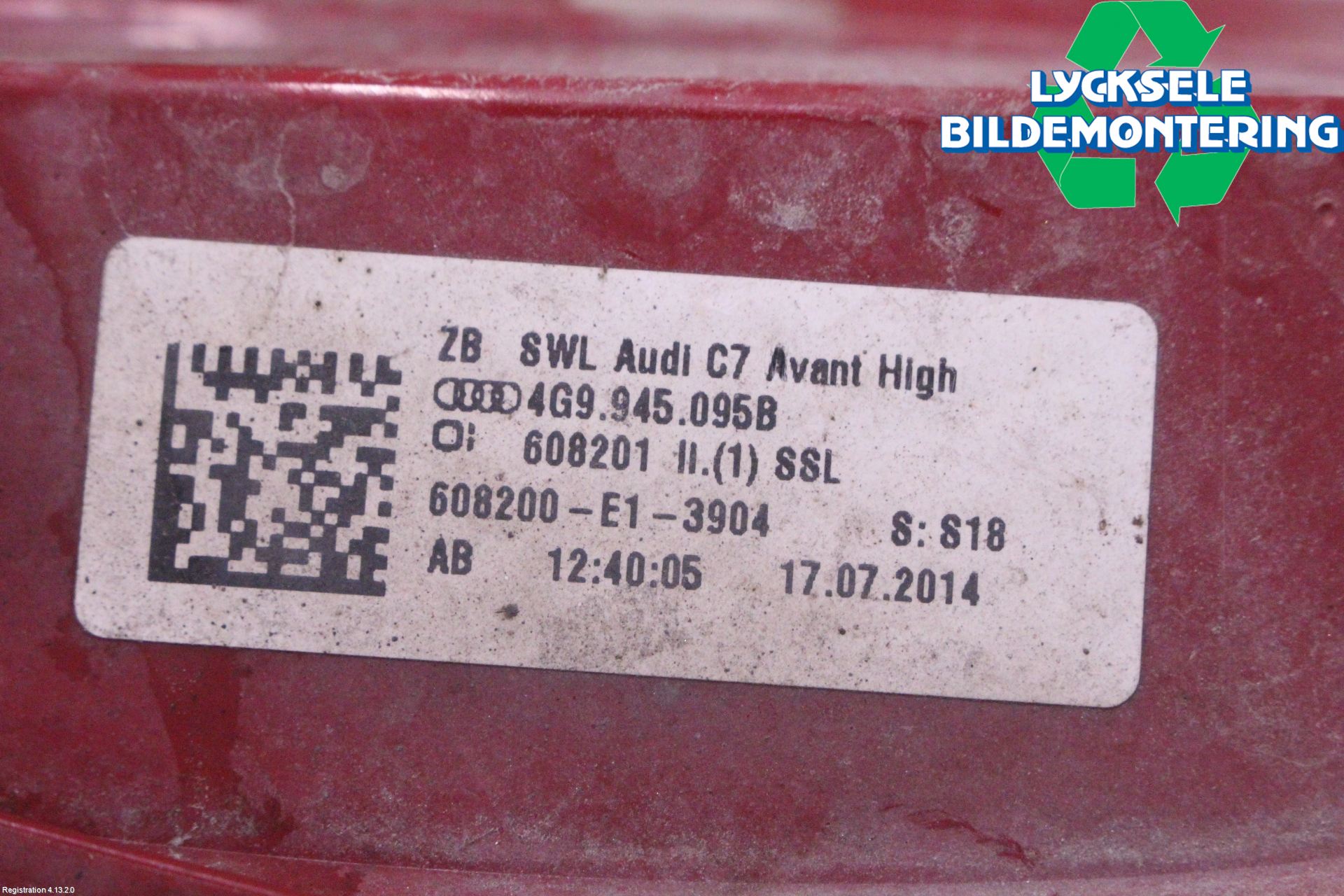 Audi A6 ALLROAD 12-18 Bakljus Vänster
