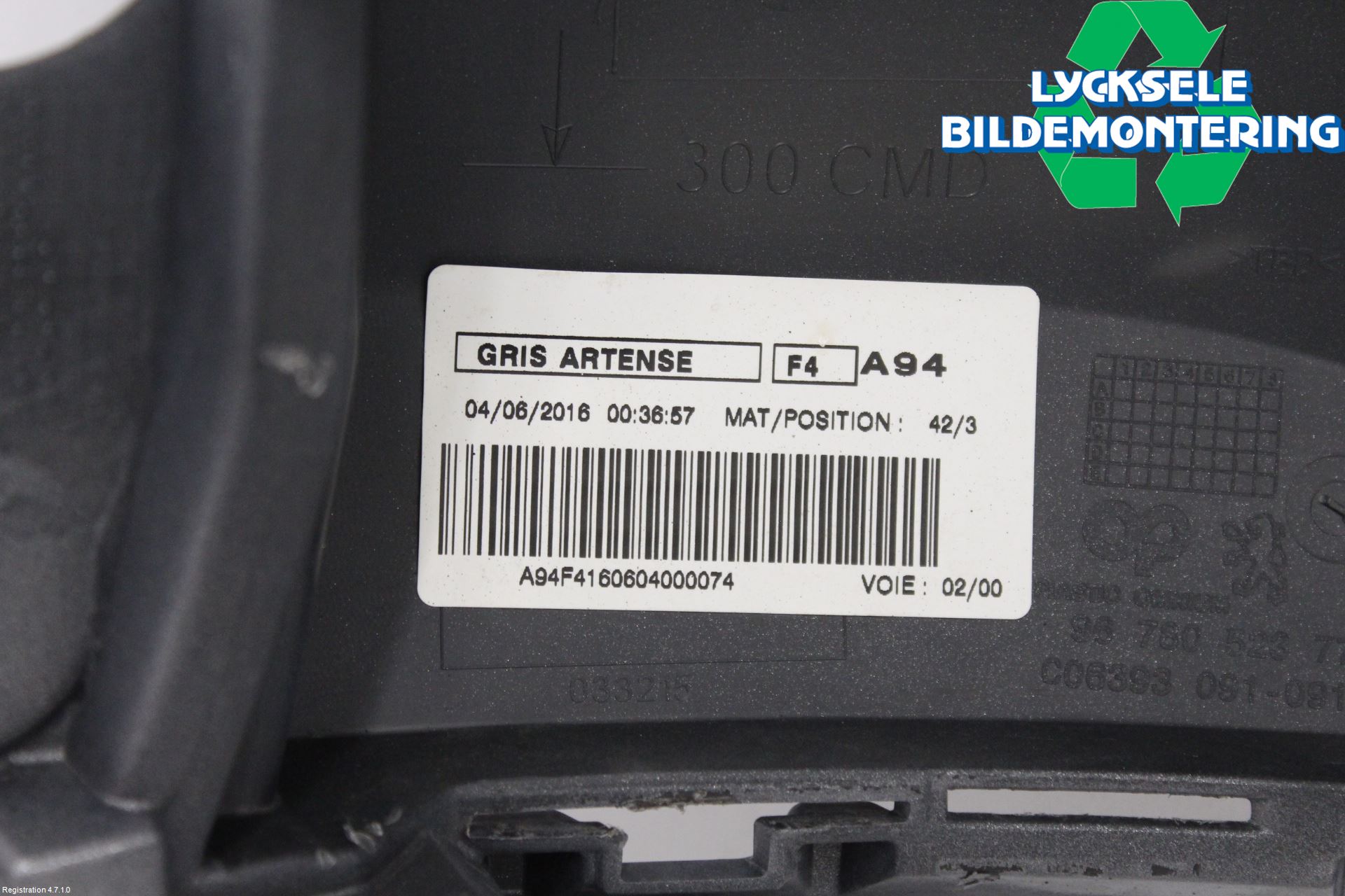 Peugeot 2008 13-20 Stötfångardel Bak Vä