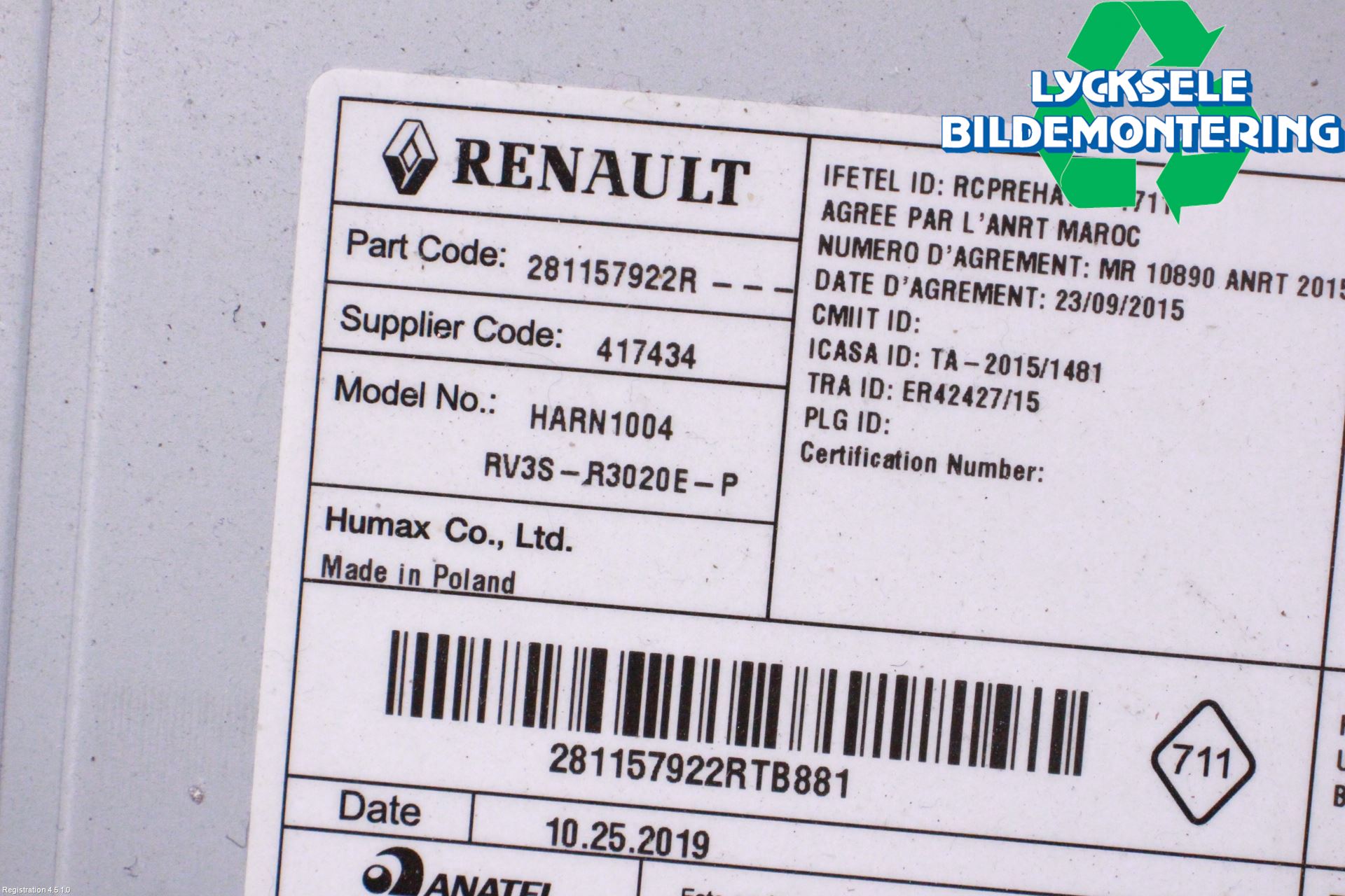 Renault KANGOO/E-TECH 21- Cd Radio - Multimediapanel