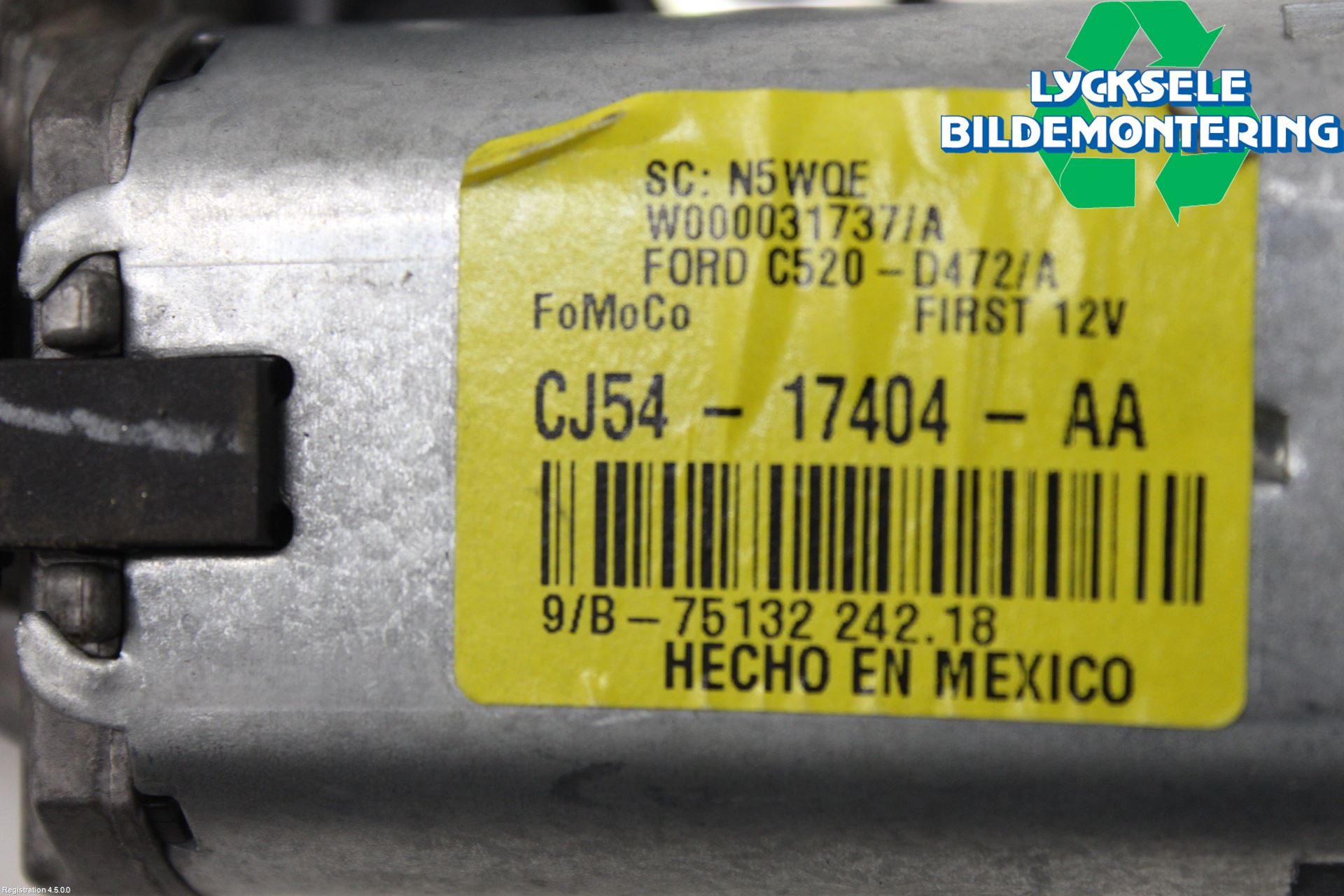 Ford KUGA 17-19 Torkarmotor Baklucka