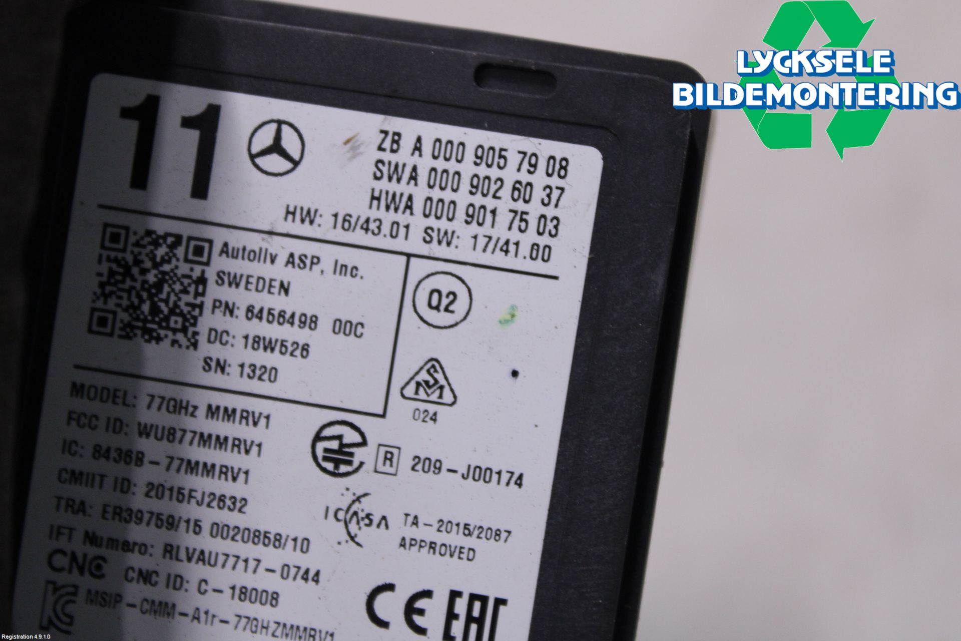 Mercedes-Benz MB E-KLASS (W213) 16-23 Sensor Aktivt Kollisionsskydd