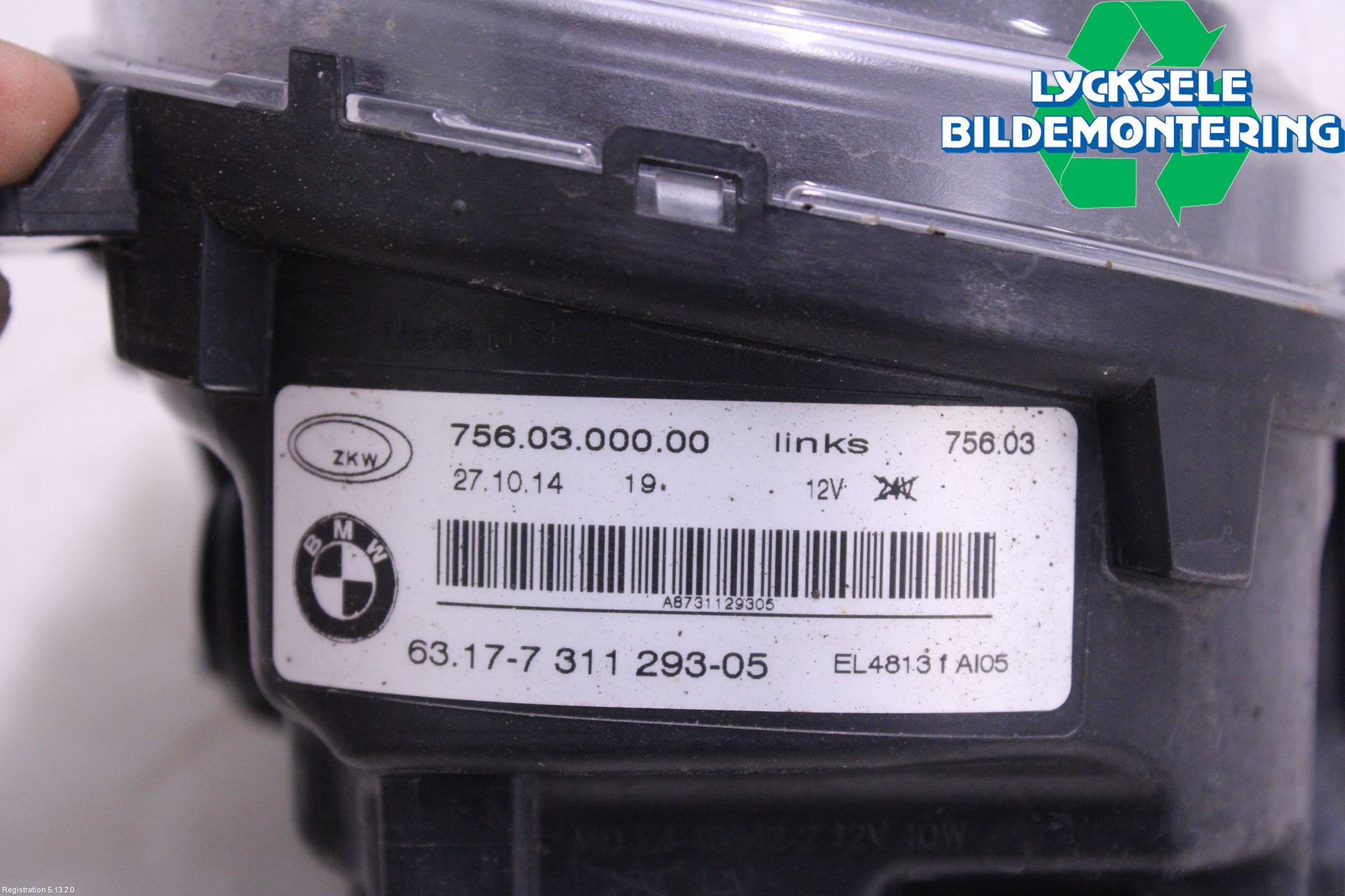 BMW 5 F10/F11/F18 09-17 Dimljus-Varselljus Fram