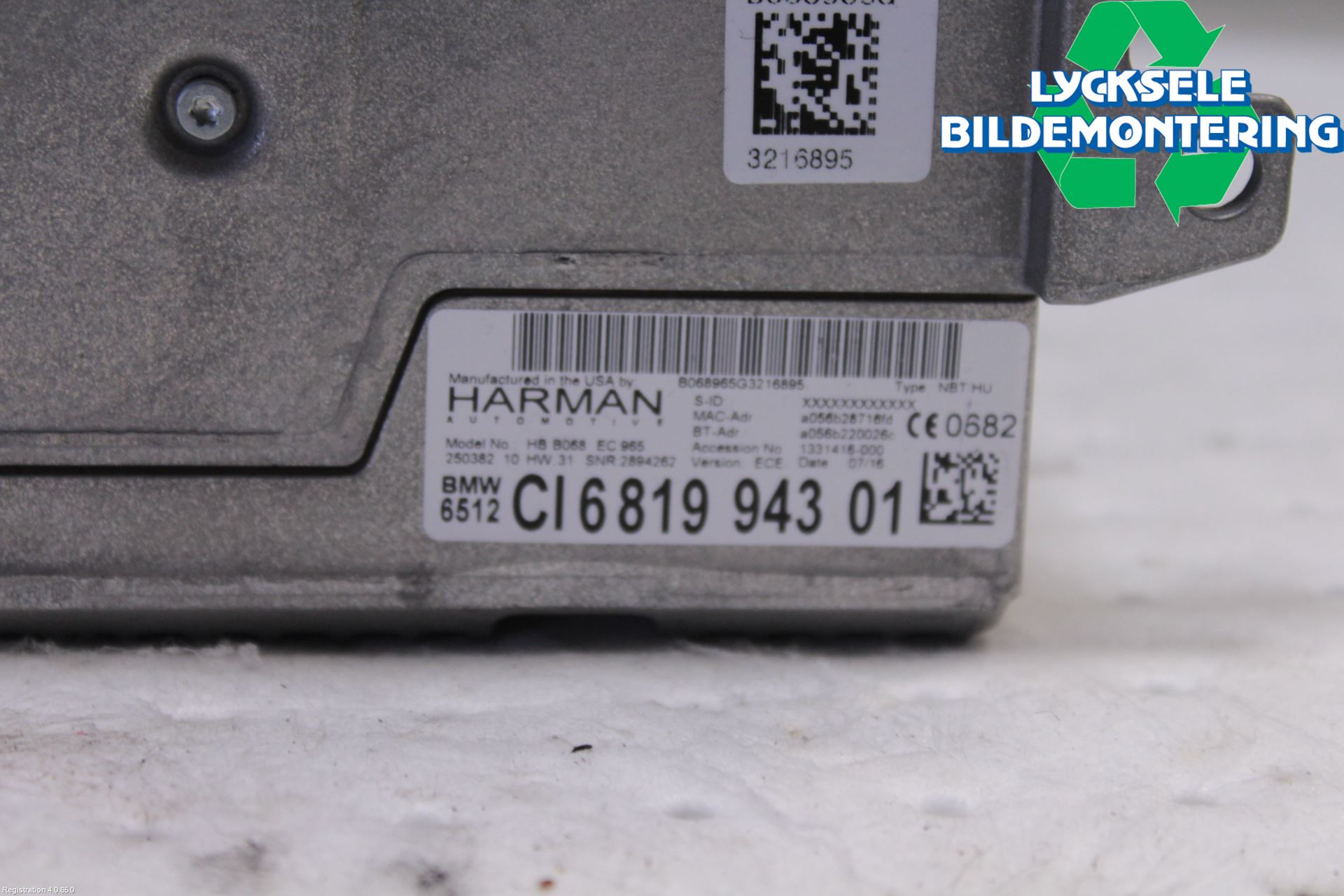 BMW X3 F25 10-17 Cd Radio - Multimediapanel