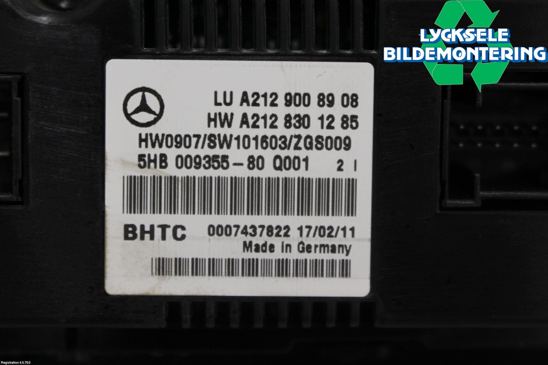 Mercedes-Benz MB E-KLASS (W212) 09-16 Ac Styrenhet Ac Manöveren