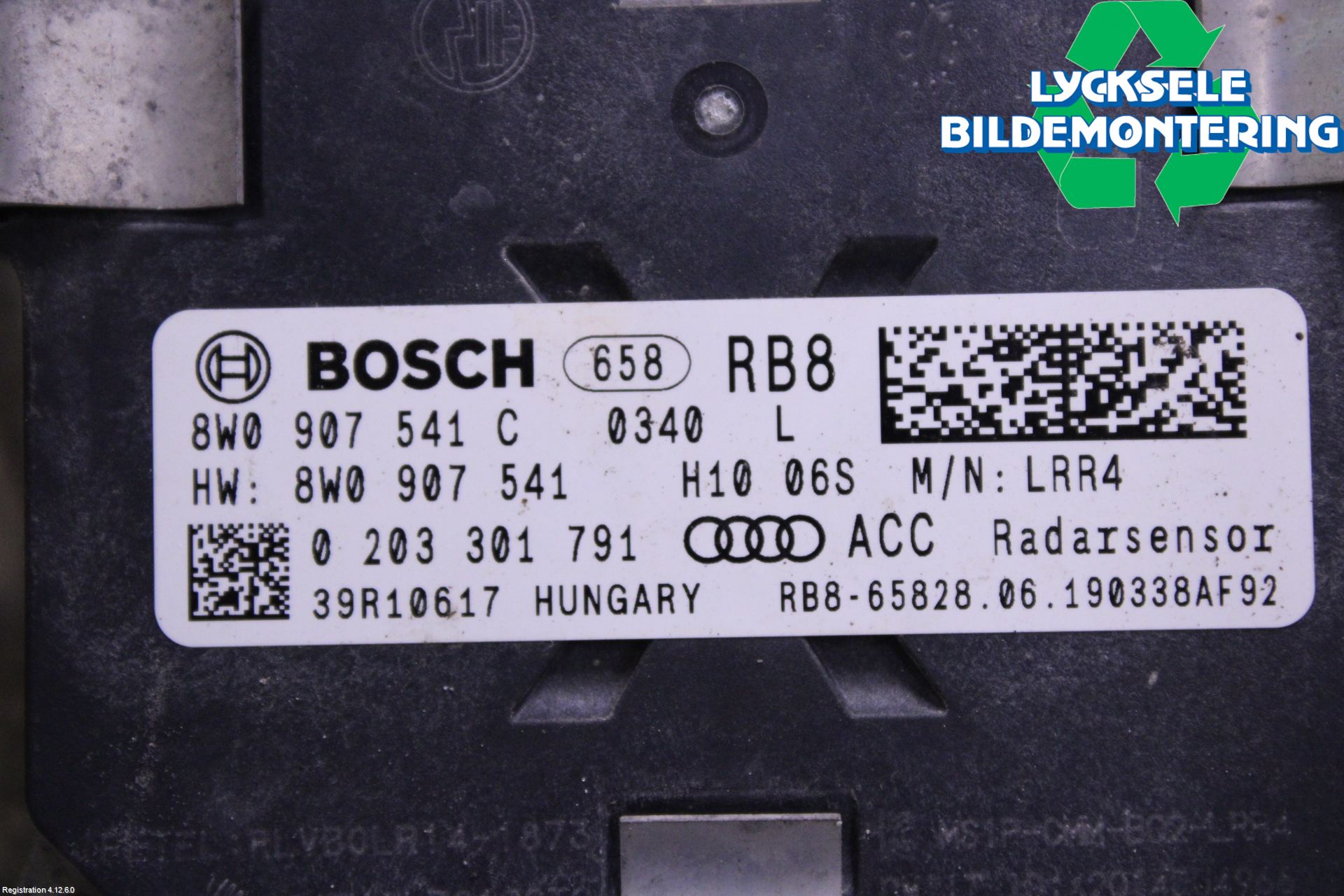 Audi A4/S4 B9 20- Sensor Aktivt Kollisionsskydd