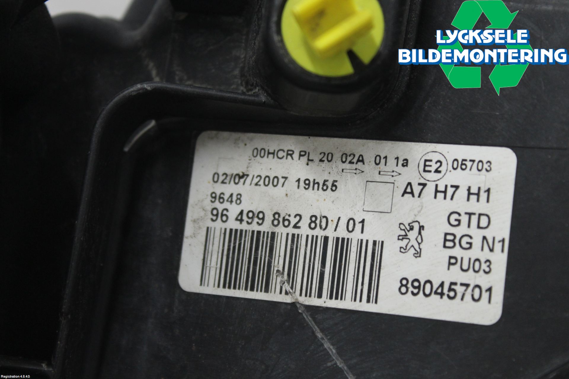 Peugeot 207 Strålkastare Vänster