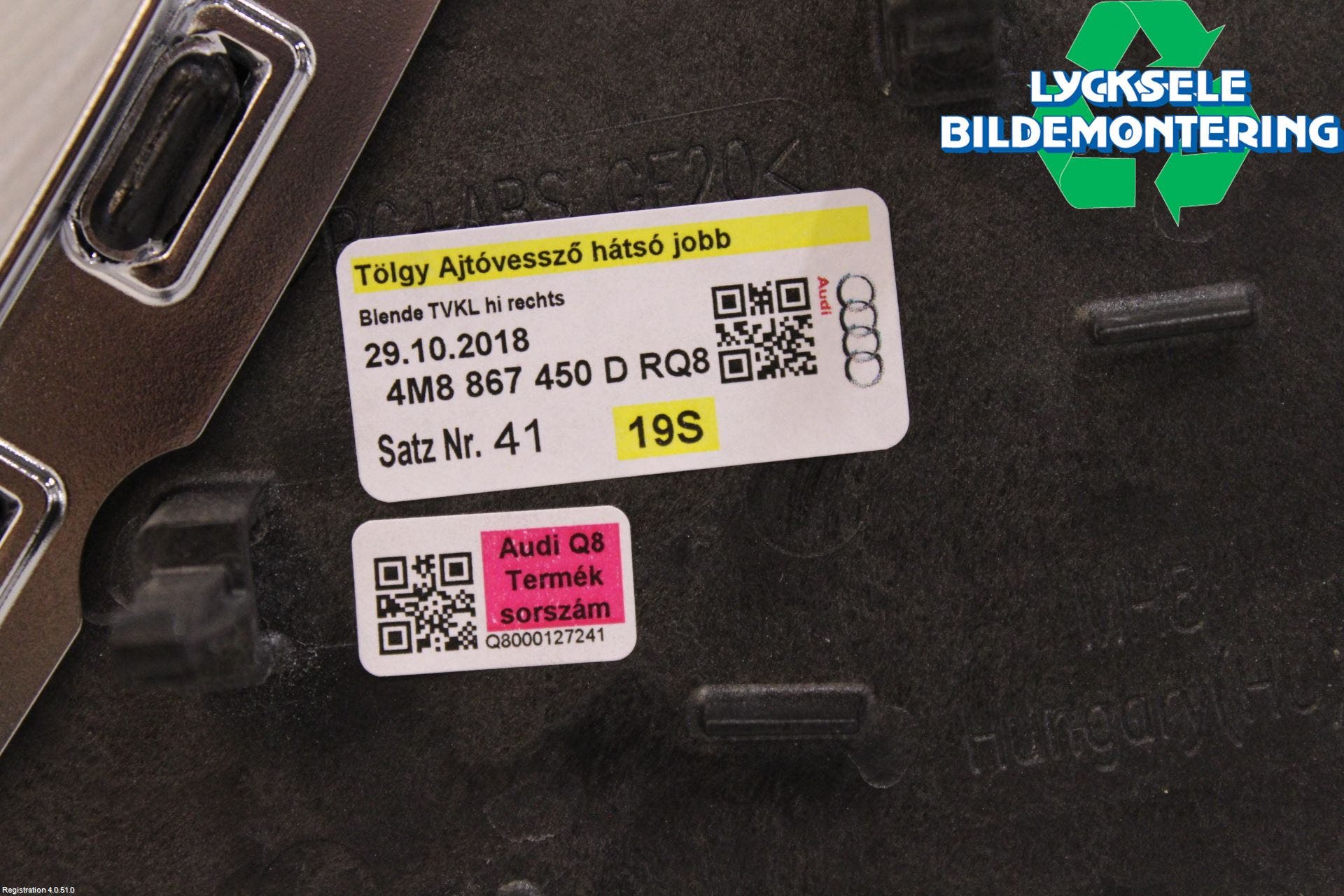 Audi Q8/SQ8 4M 19- Dörrhandtag Inre Hö