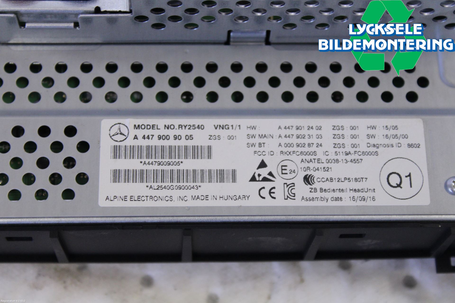 Mercedes-Benz MB VITO/V-KLASS (W640,W447,W448) 14- Cd Radio - Multimediapanel
