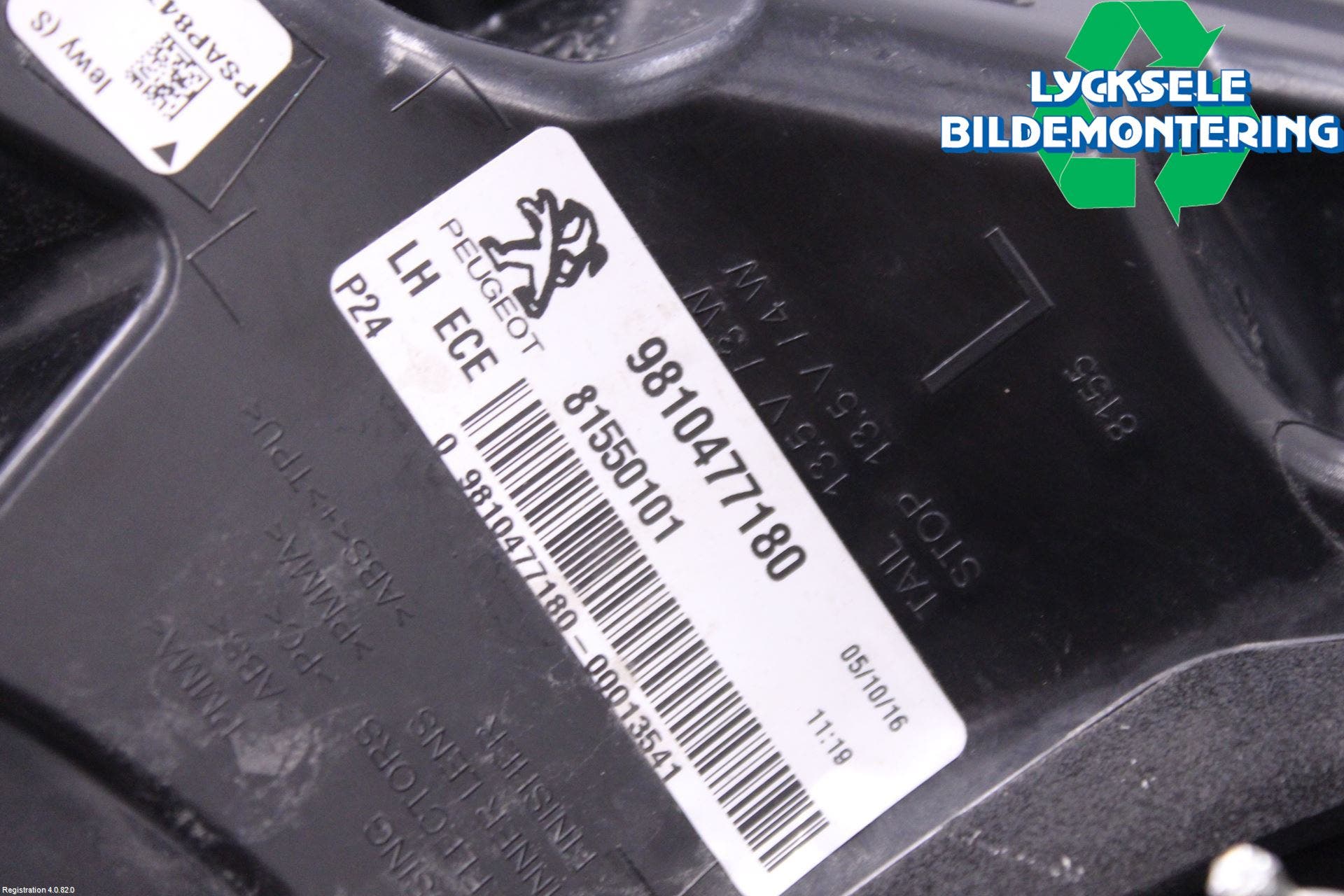 Peugeot 3008 17-24 Bakljus Vänster