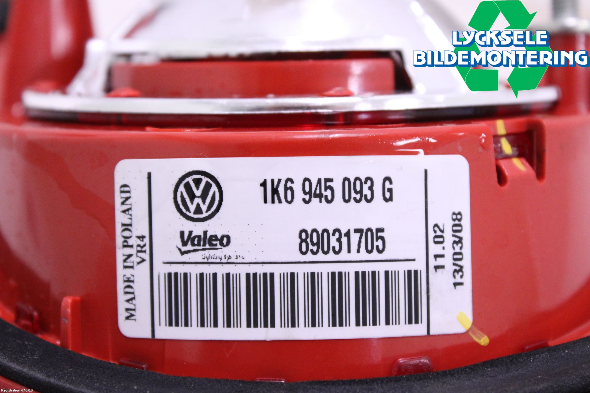 Volkswagen VW GOLF V 04-09 Bakljus Lucka Vä