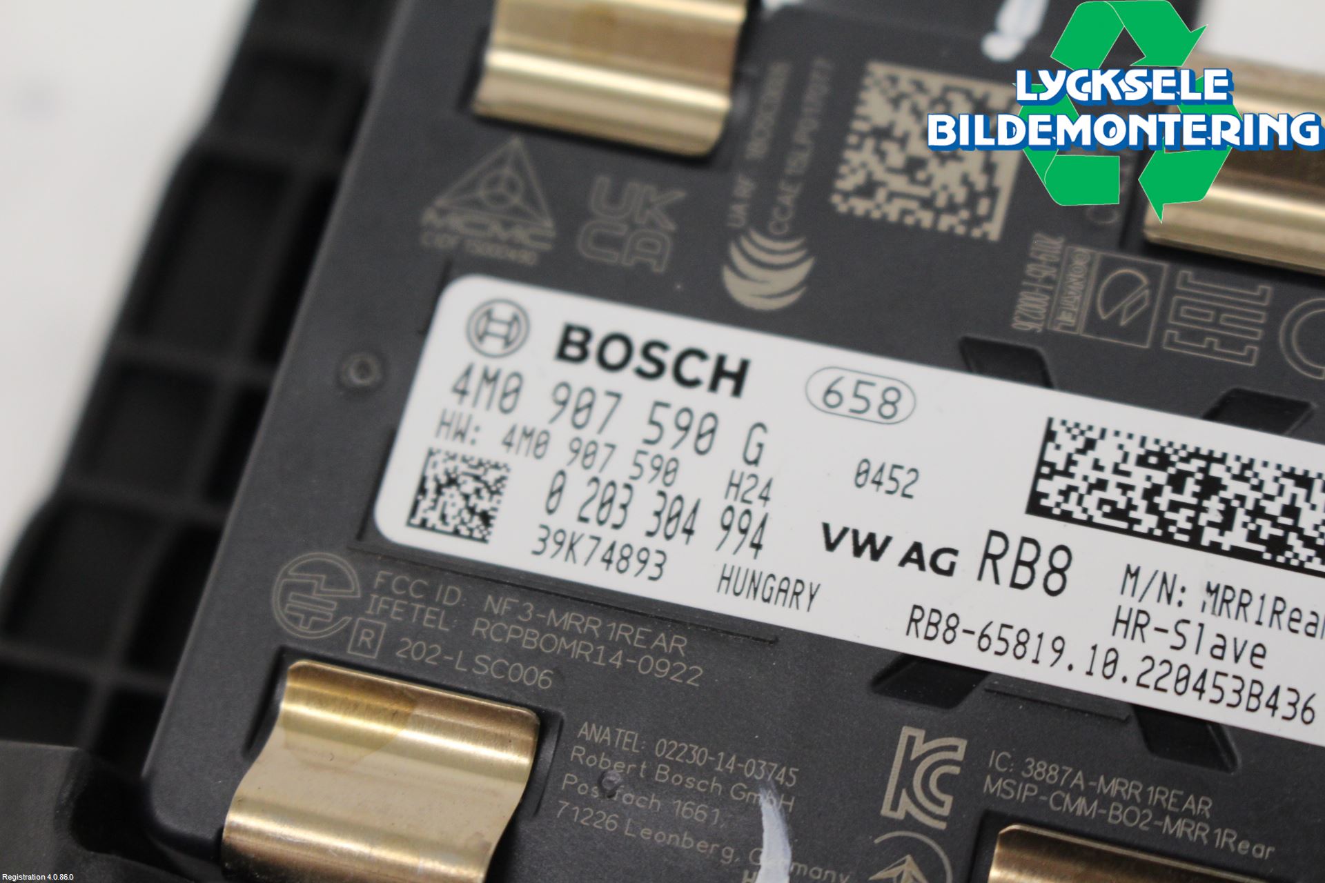 Audi A4/S4 B9 20- Sensor Aktivt Kollisionsskydd